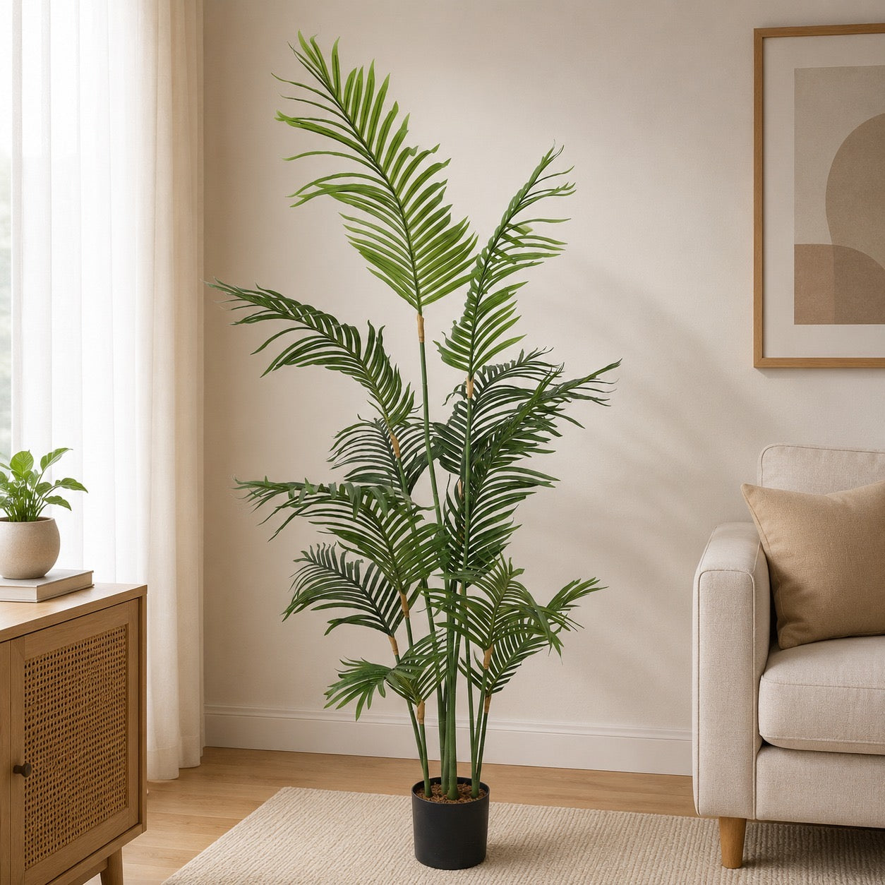 6 ft Artificial Areca Palm Plant | Realistic Tall Tropical Indoor Décor Enutrof Decor