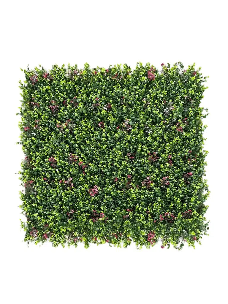 Artificial Wall Grass With Pink Flowers || Outdoor Vertical Garden wall || Size: 1mtr X 1mtr || No:11/10 My Store