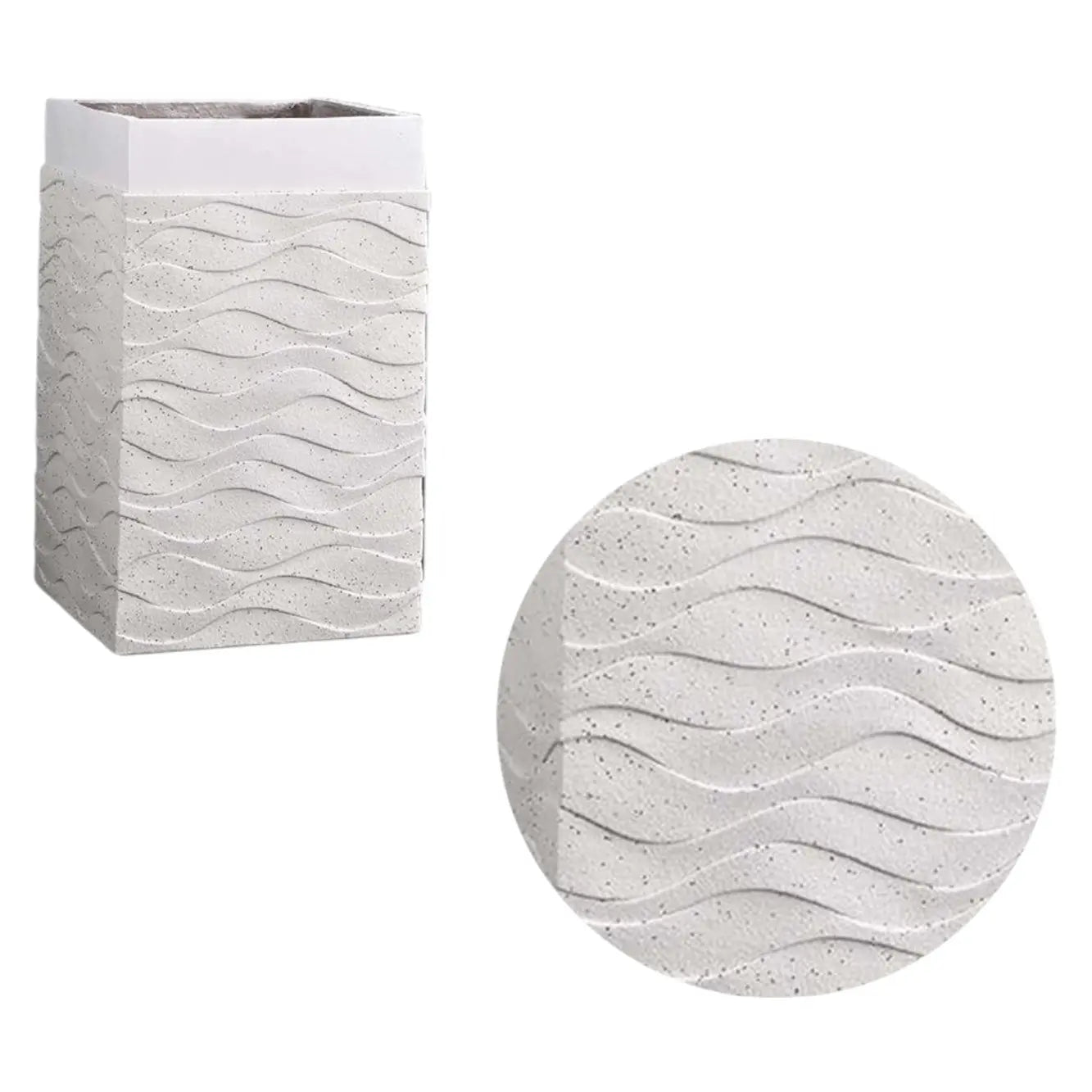 Enutrof Wave Square Textured Planter Enutrof Decor