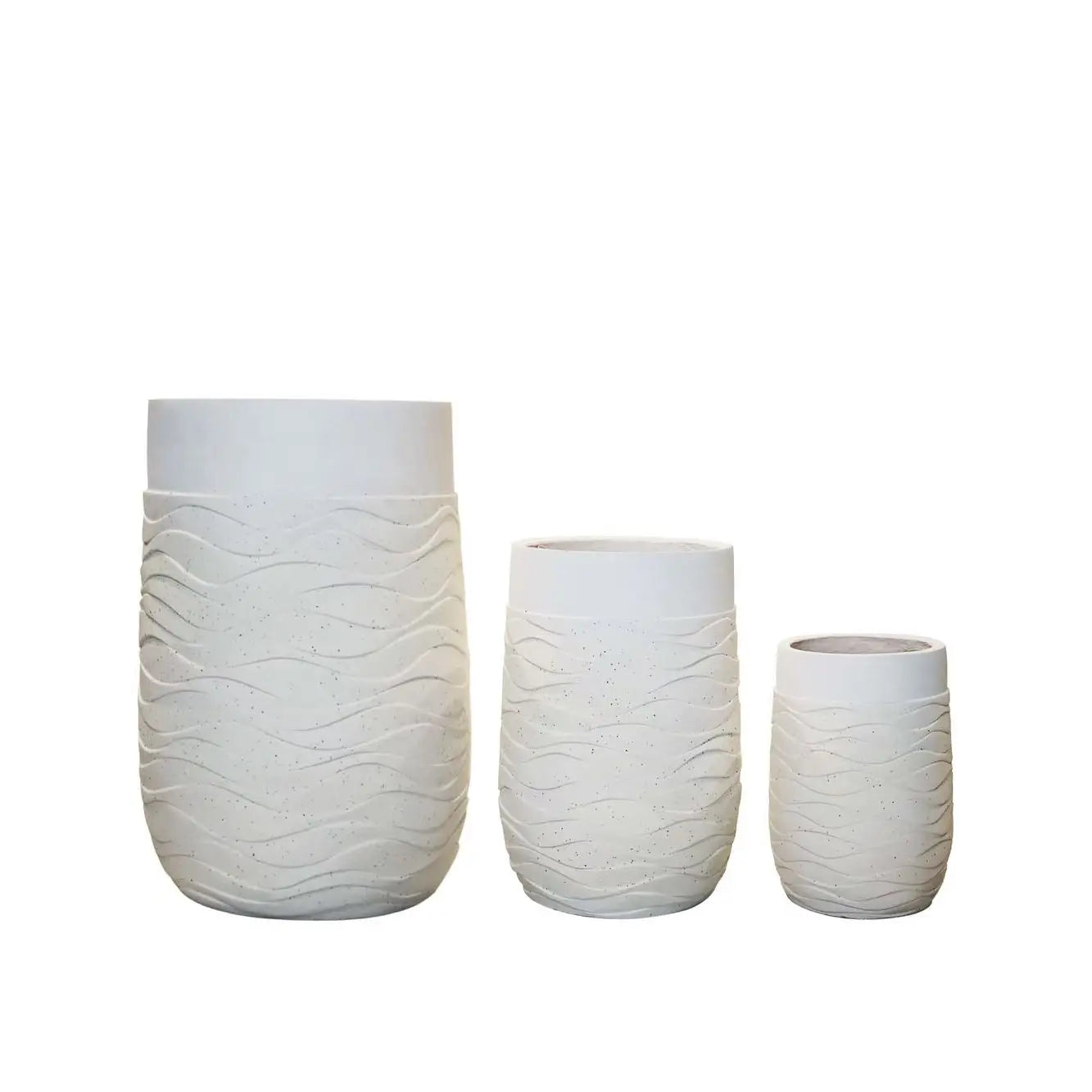 Enutrof Wave Ripple Textured Tall Planter Pot Enutrof Decor