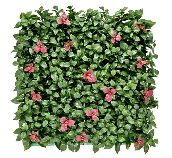 Artificial Vertical Garden With Pink Flowers Size: 50cm x 50cm || No:55/17 My Store