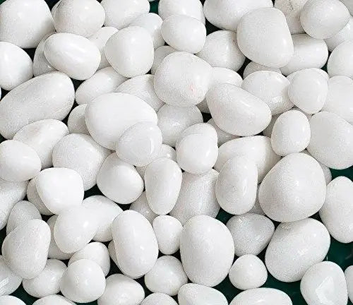 White Polished Pebbles | Premium Decorative Stones for Home & Garden Enutrof Decor