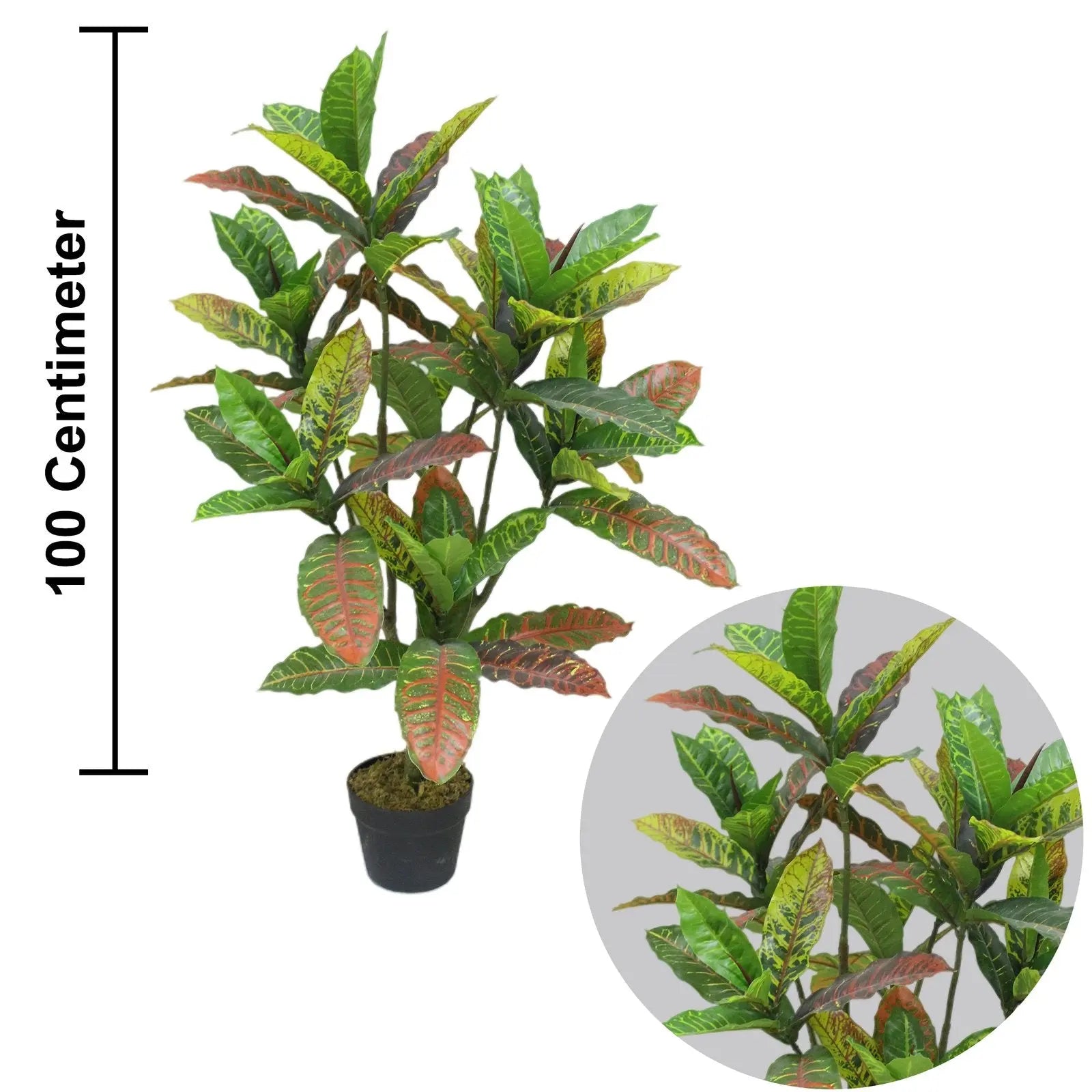 Codiaeum Artificial Plants With Basic White Pot ||100cm Height My Store
