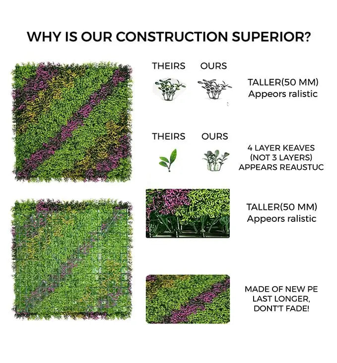 Artificial Vertical Garden Wall Size: 50cm x 50cm || No:55/26 My Store