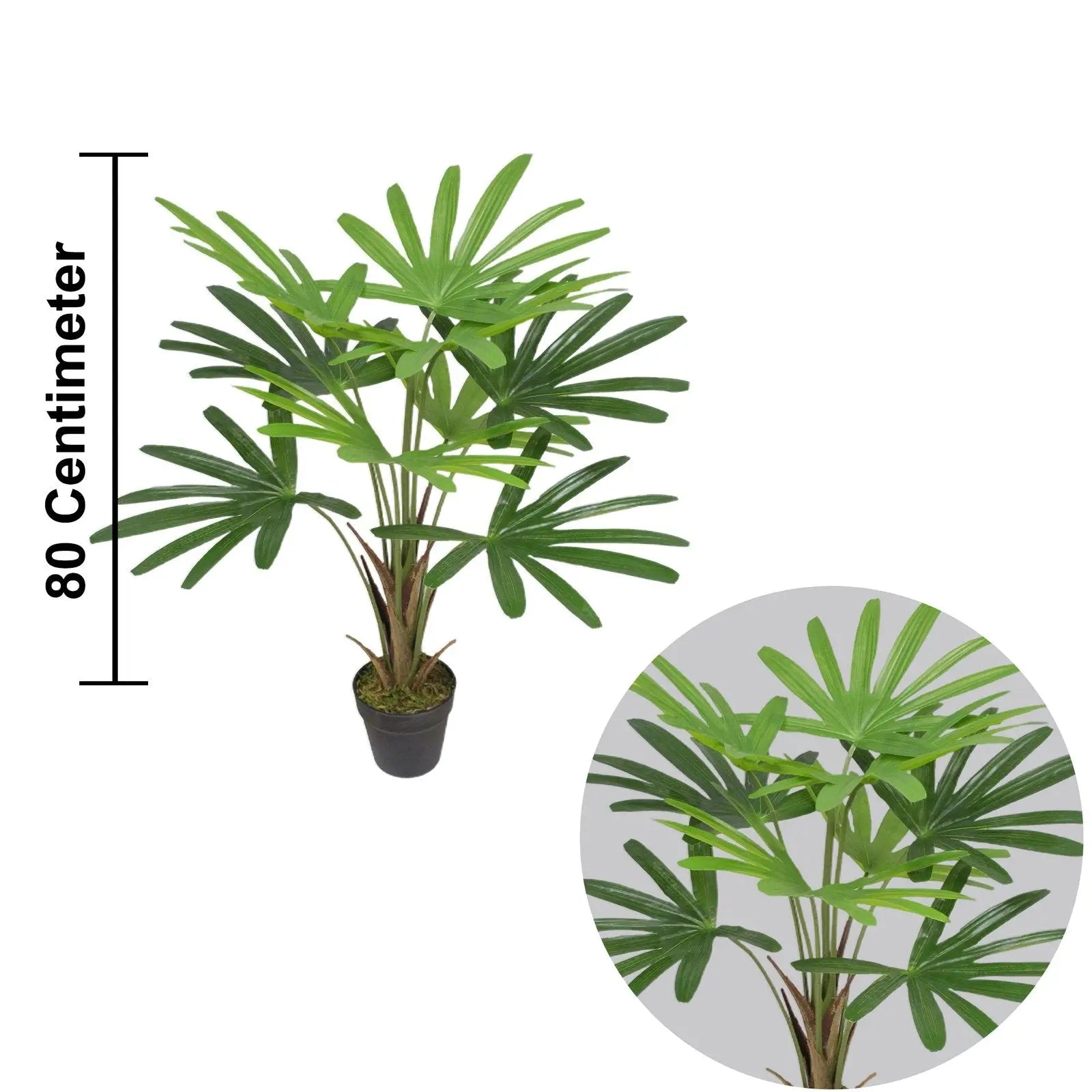Finger Palm Artificial Plants With Basic White Pot ||80cm Height My Store