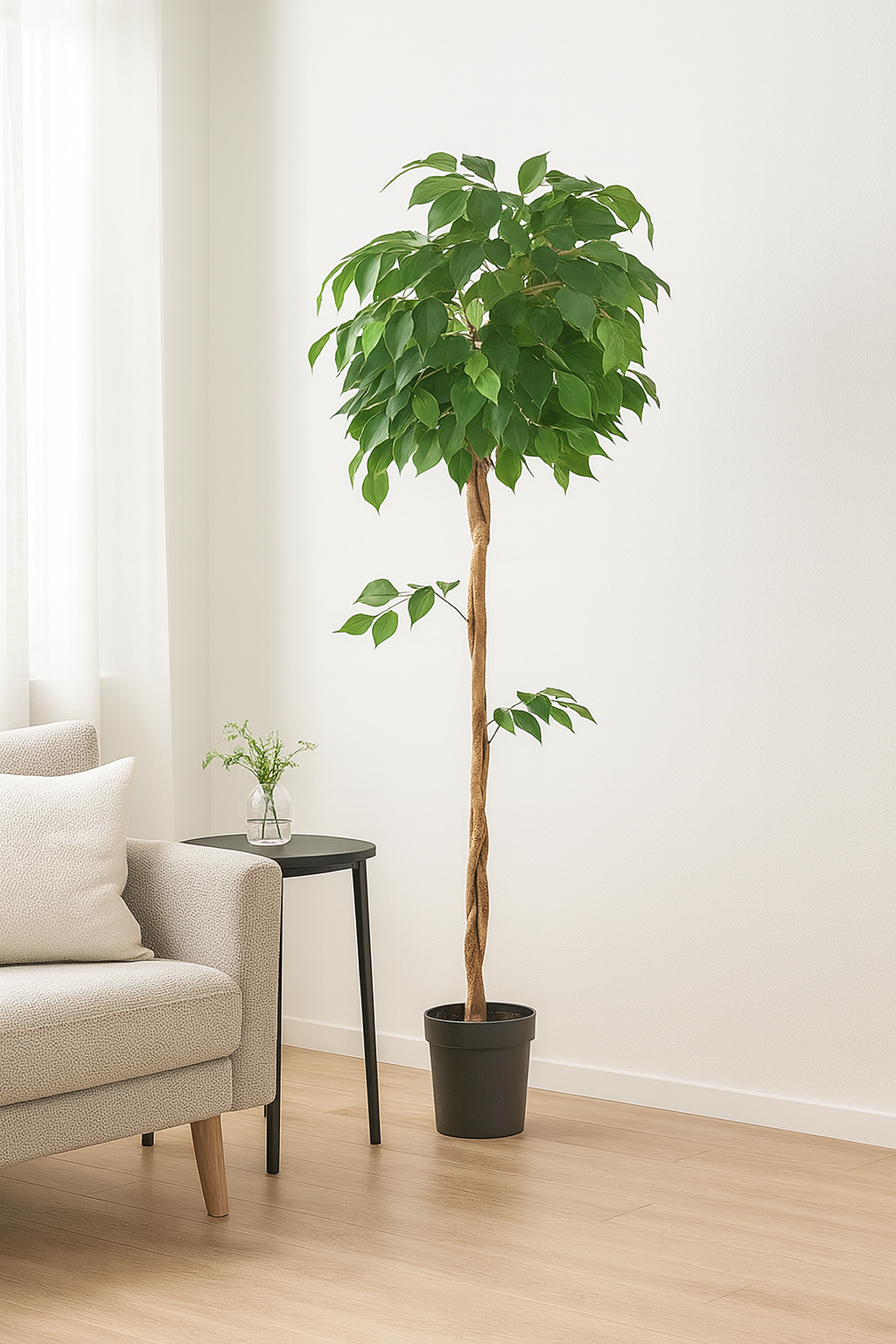5 ft Artificial Ficus Plant | Realistic Indoor Green Tree Décor Enutrof Decor
