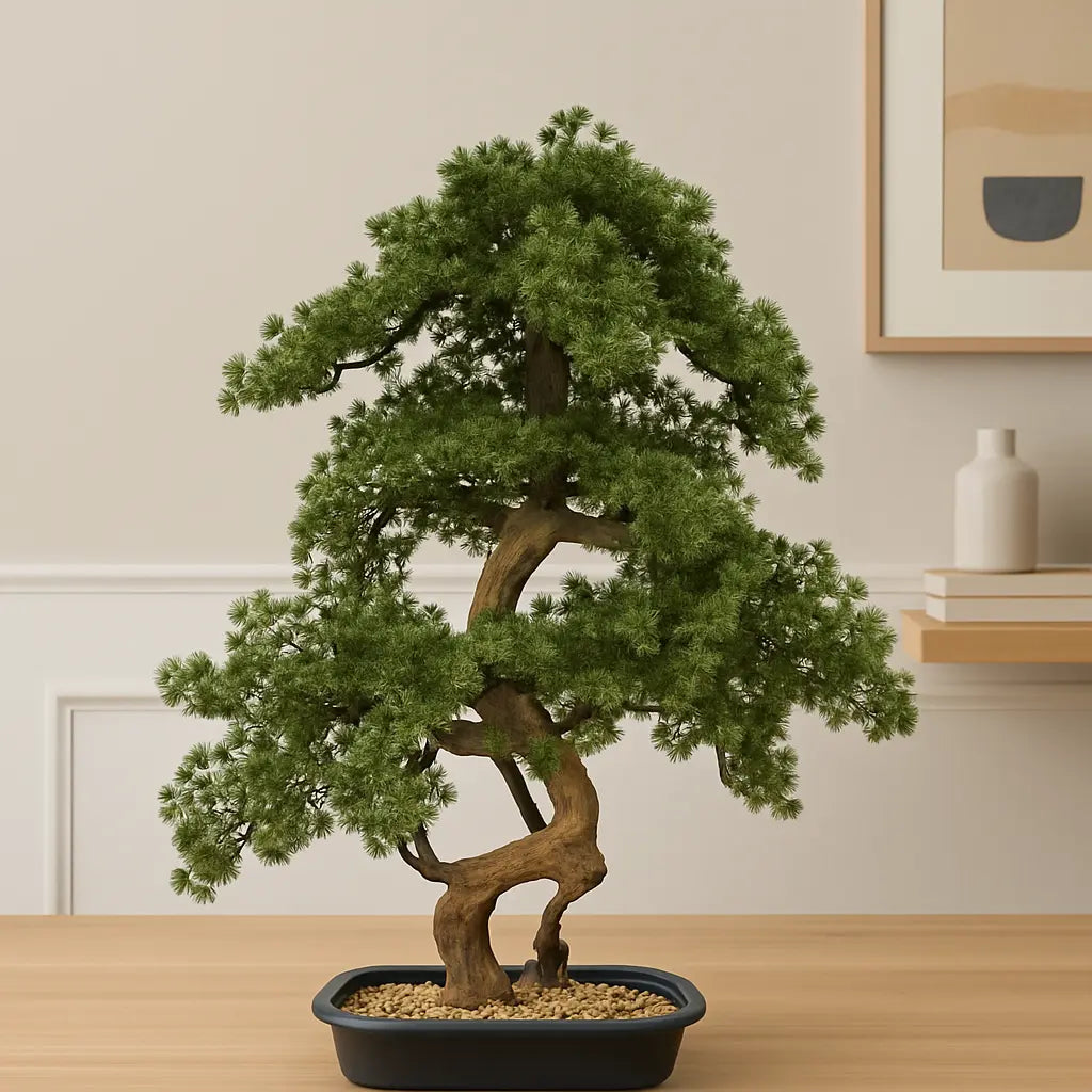 Artificial Cypress Bonsai Tree (90 cm) – Zen Green Decor for Home & Office Enutrof Decor
