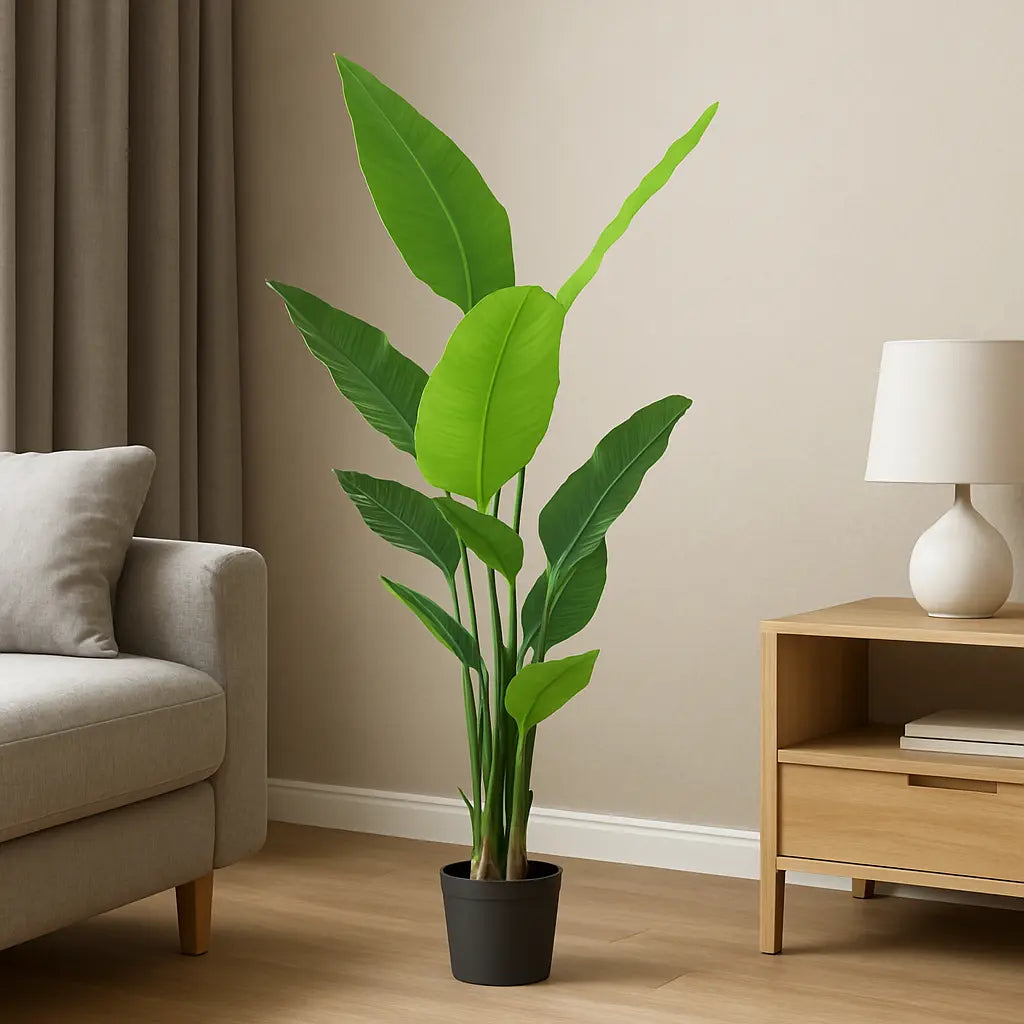 5 ft artificial banana tree in decorative pot for home and office decor