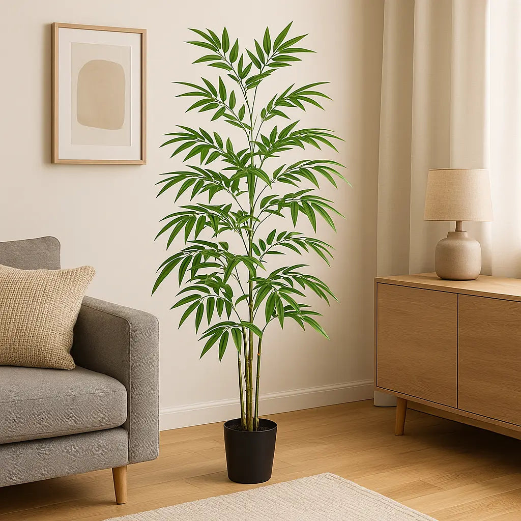 4.7 ft Artificial Bamboo Tree | Realistic Indoor Plant Decor Enutrof Decor