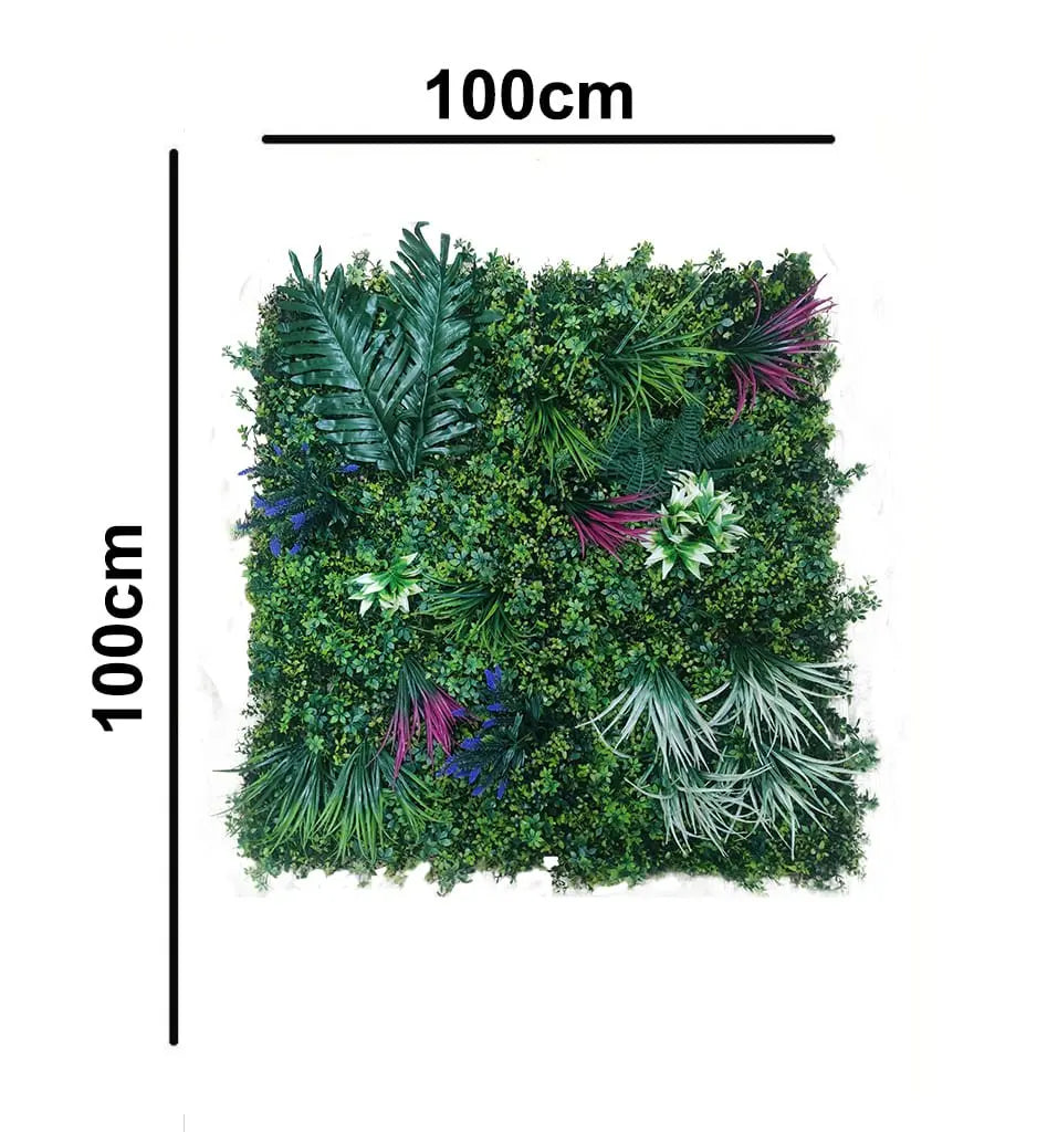Artificial Green Wall With Blooming Ferns|| Vertical Garden For Wall || Size:1mtr x 1mtr || No:11/02 My Store