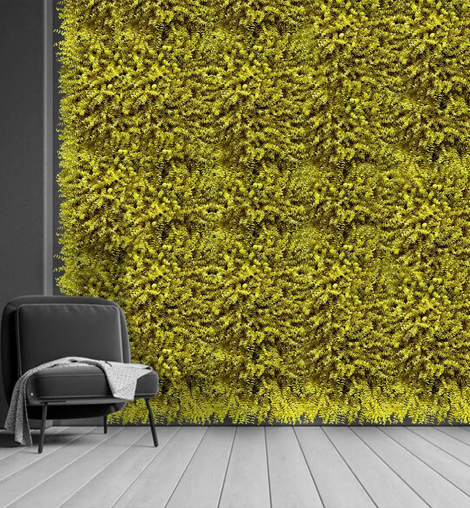 Artificial Yellow Vertical Grass Mat – 40x60 CM | Wall Decor Panel Enutrof Decor