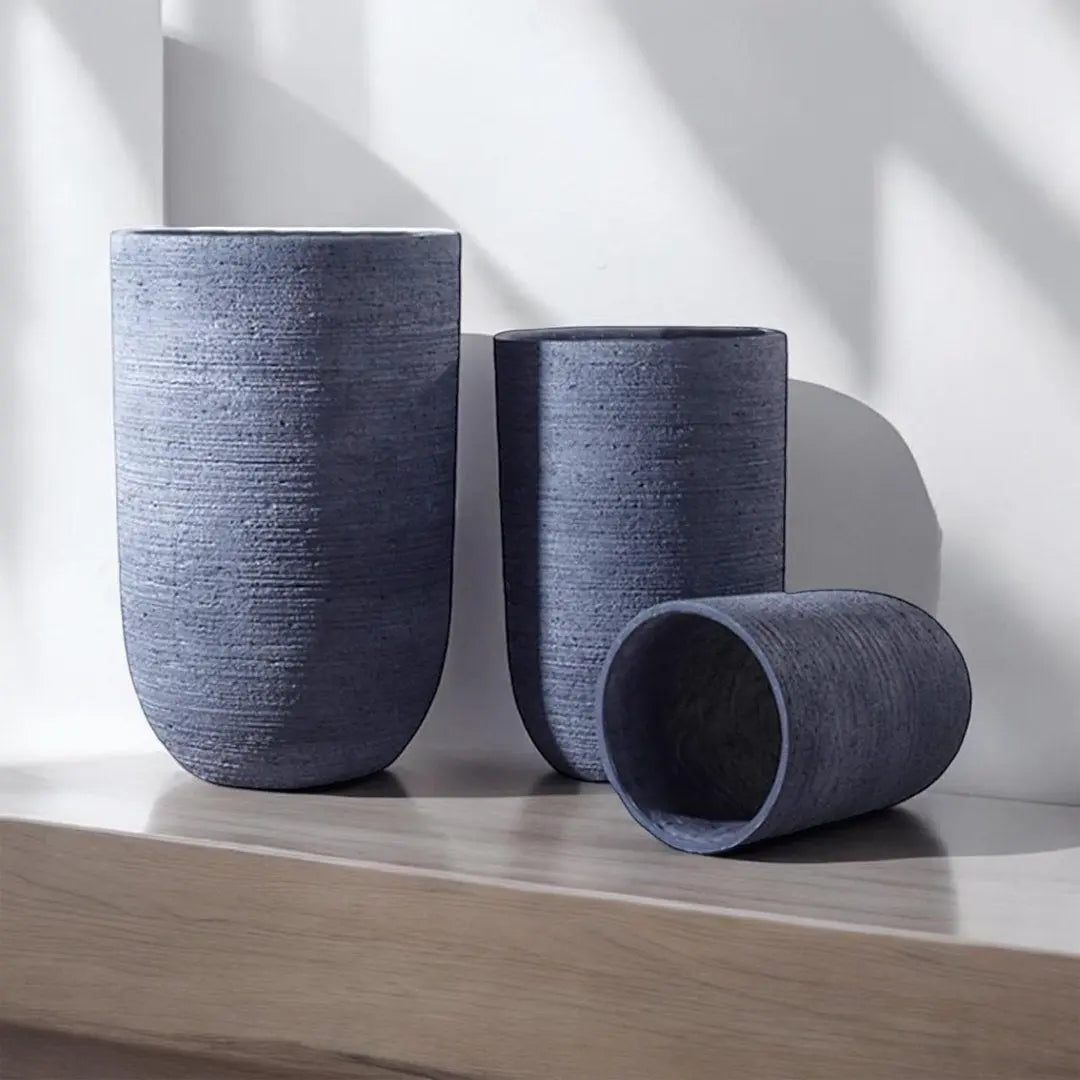 Black Fiber Circle Pot My Store