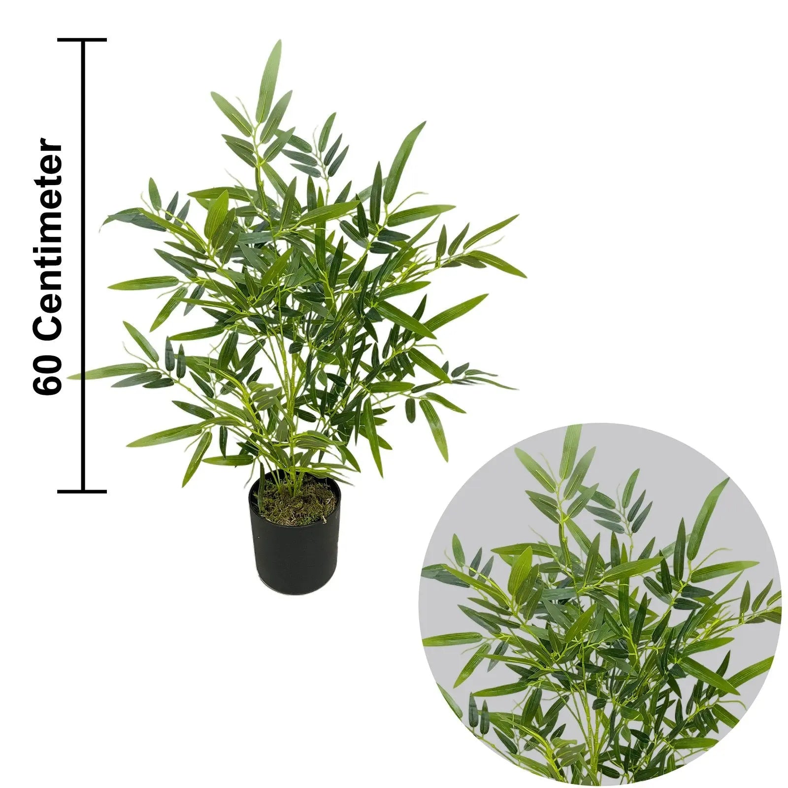 Bamboo Artificial Plant With Basic White Pot || 60cm Height My Store