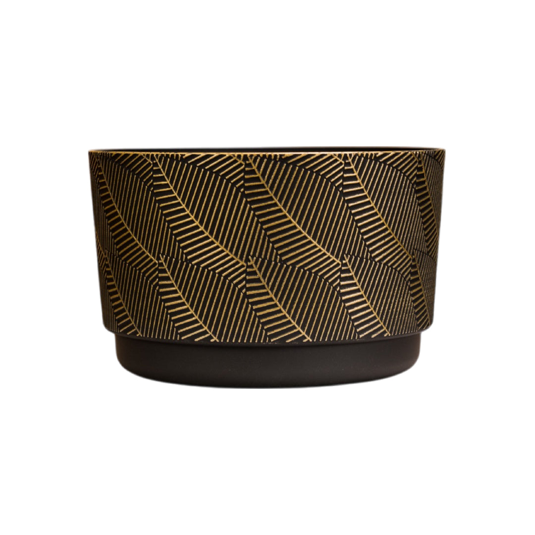 Enutrof NoirGold Geometric Plastic Planter Pot Enutrof Decor