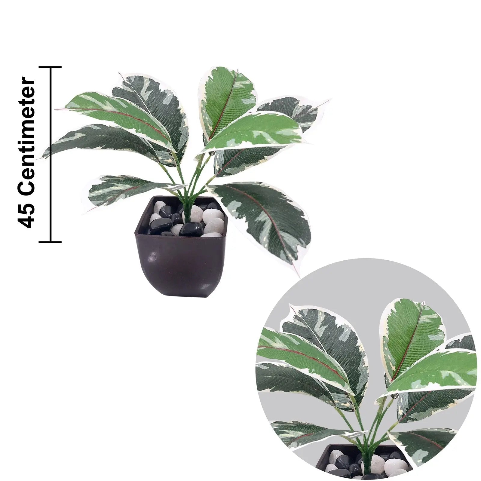 Petalshue Plant Real Touch Artificial With Basic Pot || Size:32 Cm|| Color: Green My Store