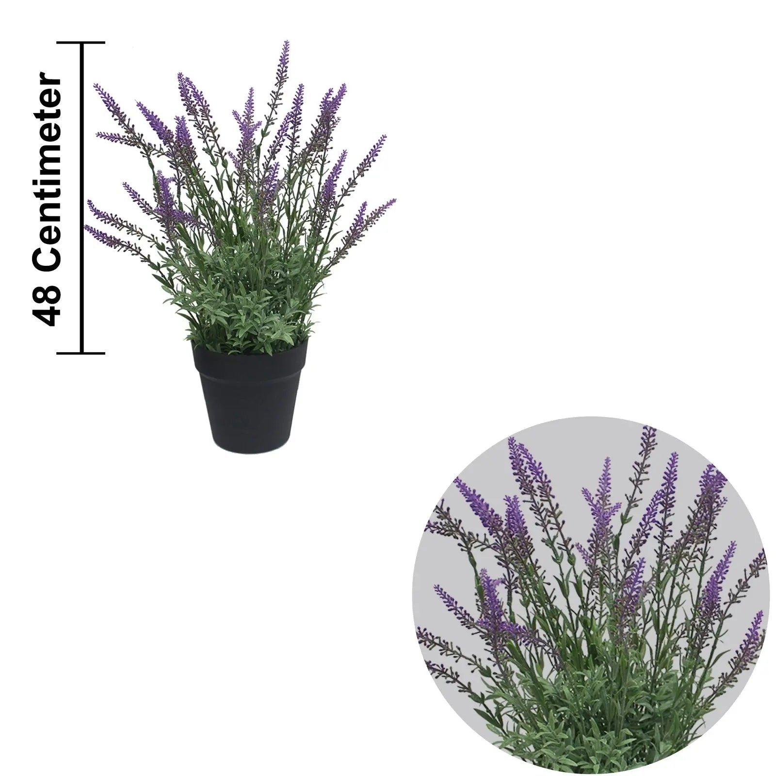 Lavender Artificial Plant Without Pot || 48cm Height Color: Green My Store