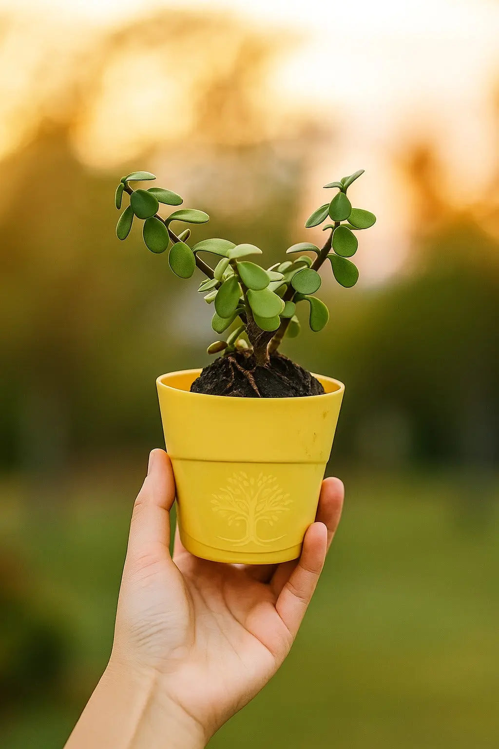 Enutrof Good Luck Jade Plant with Self-Watering Pot Enutrof Decor