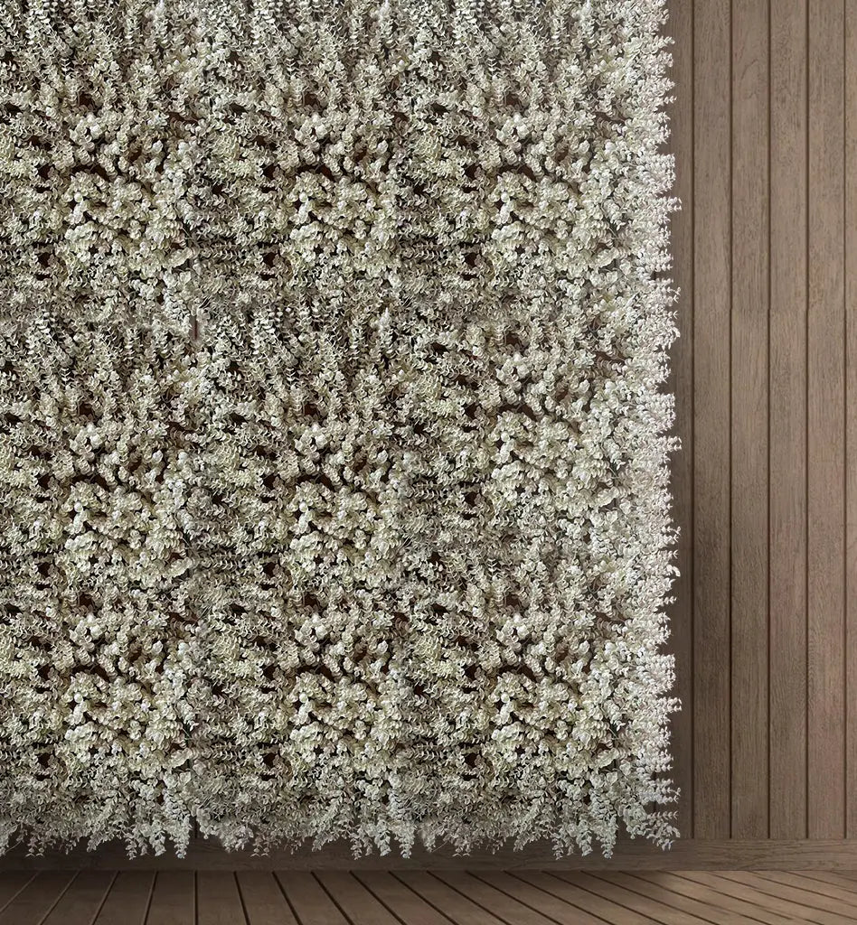 Artificial Dusty White Vertical Grass – 40x60 CM | Wall Decor Enutrof Decor