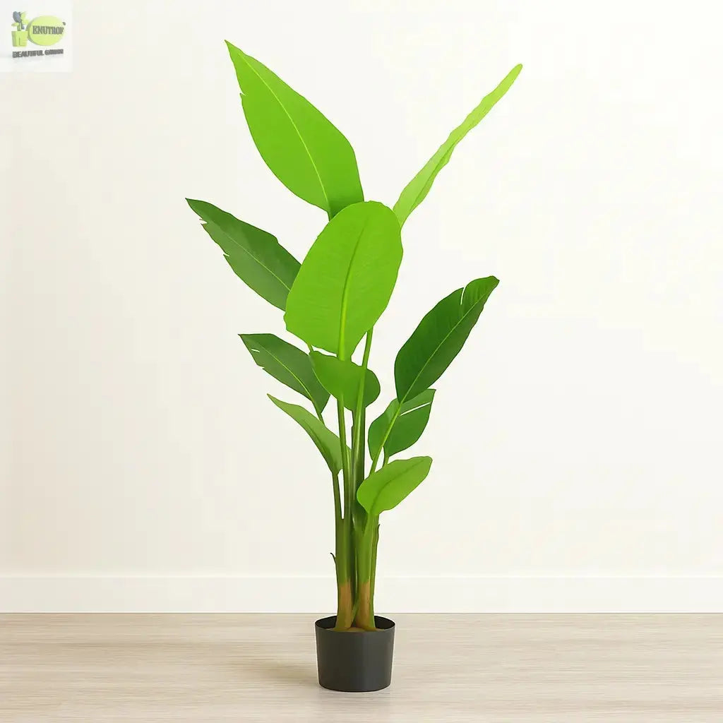 Artificial banana tree base and pot showing sturdy stable design