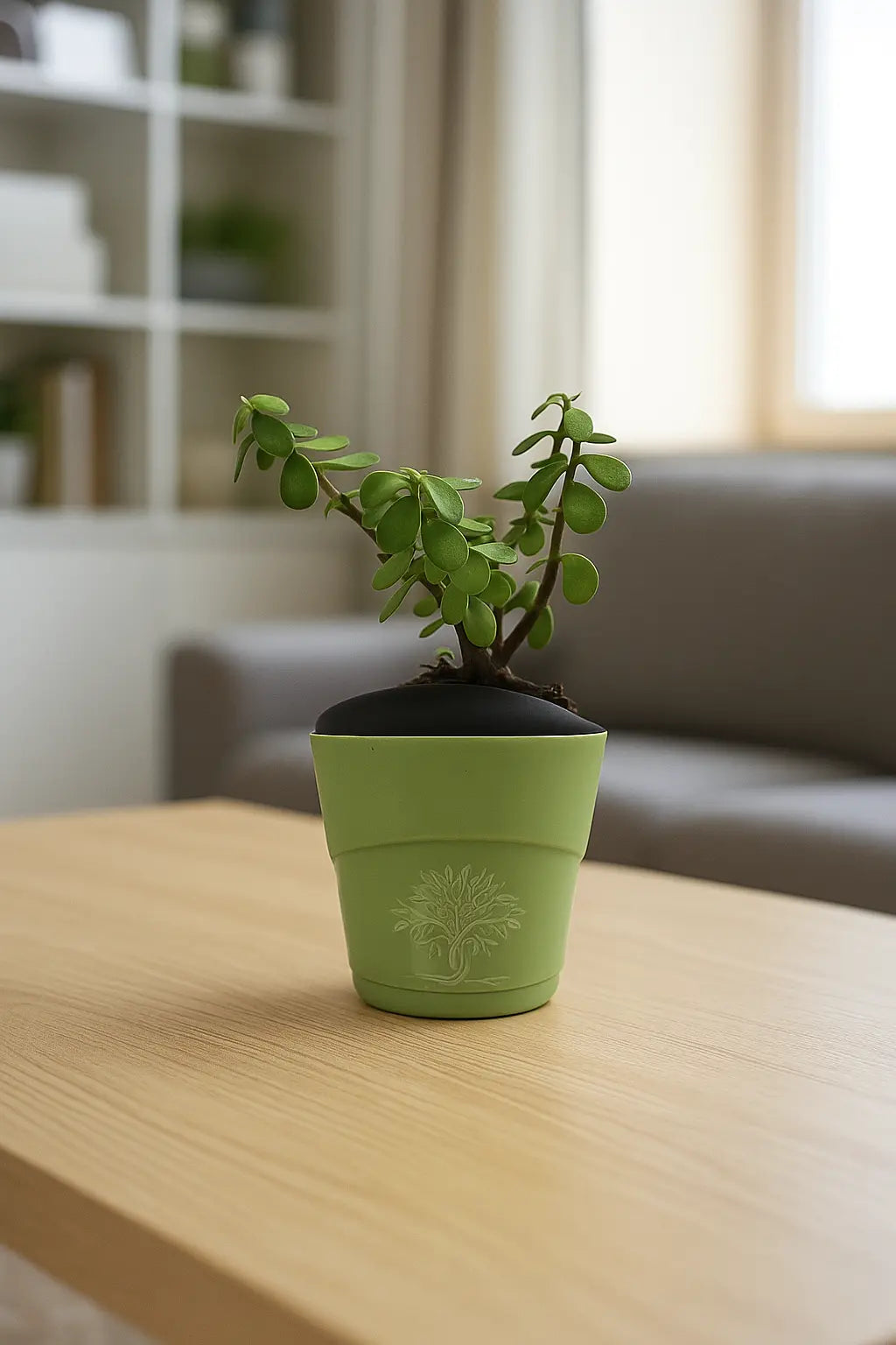 Enutrof Good Luck Jade Plant with Self-Watering Pot Enutrof Decor