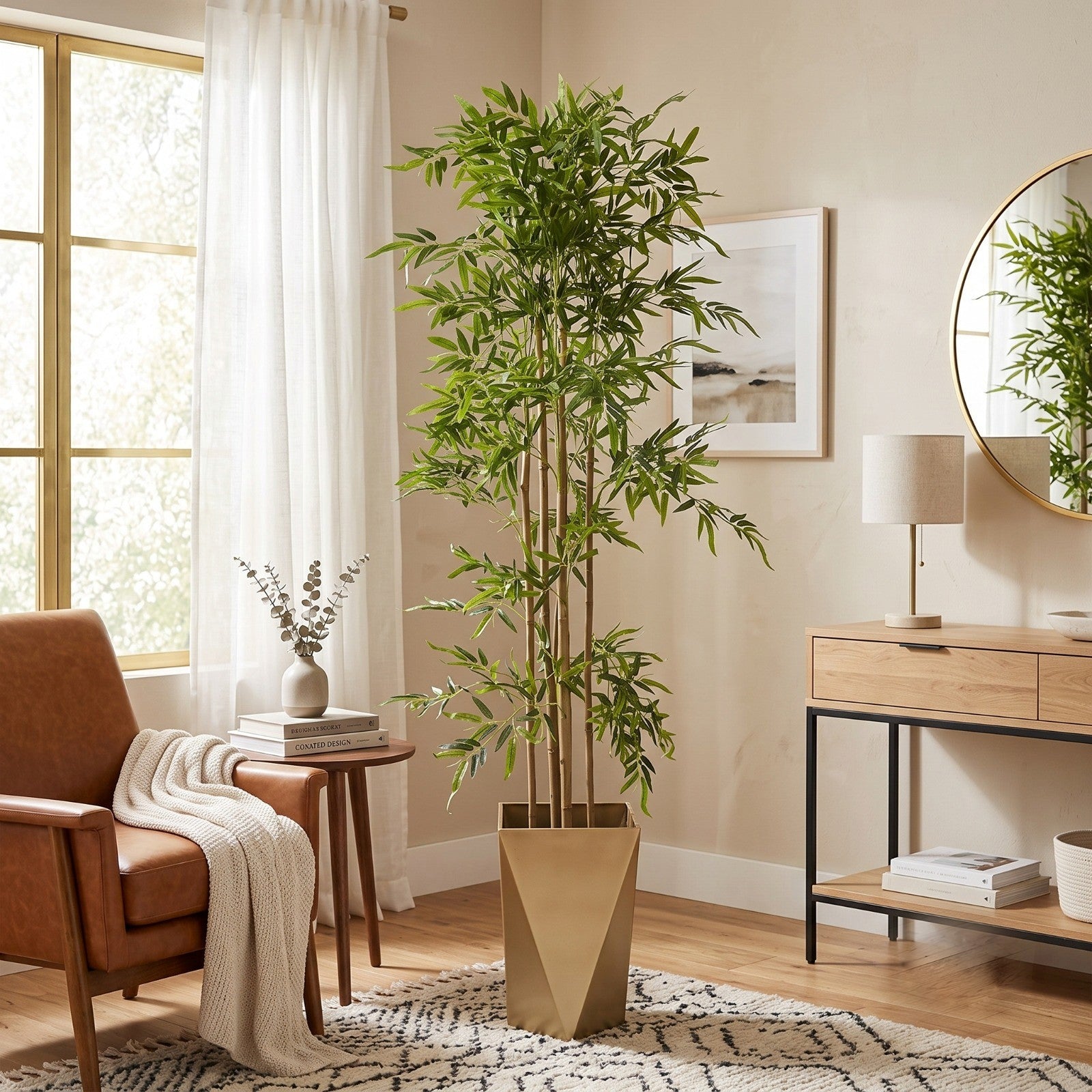 Artificial Bamboo Plant with Pot 180cm | Tall Indoor & Outdoor Décor Enutrof Decor