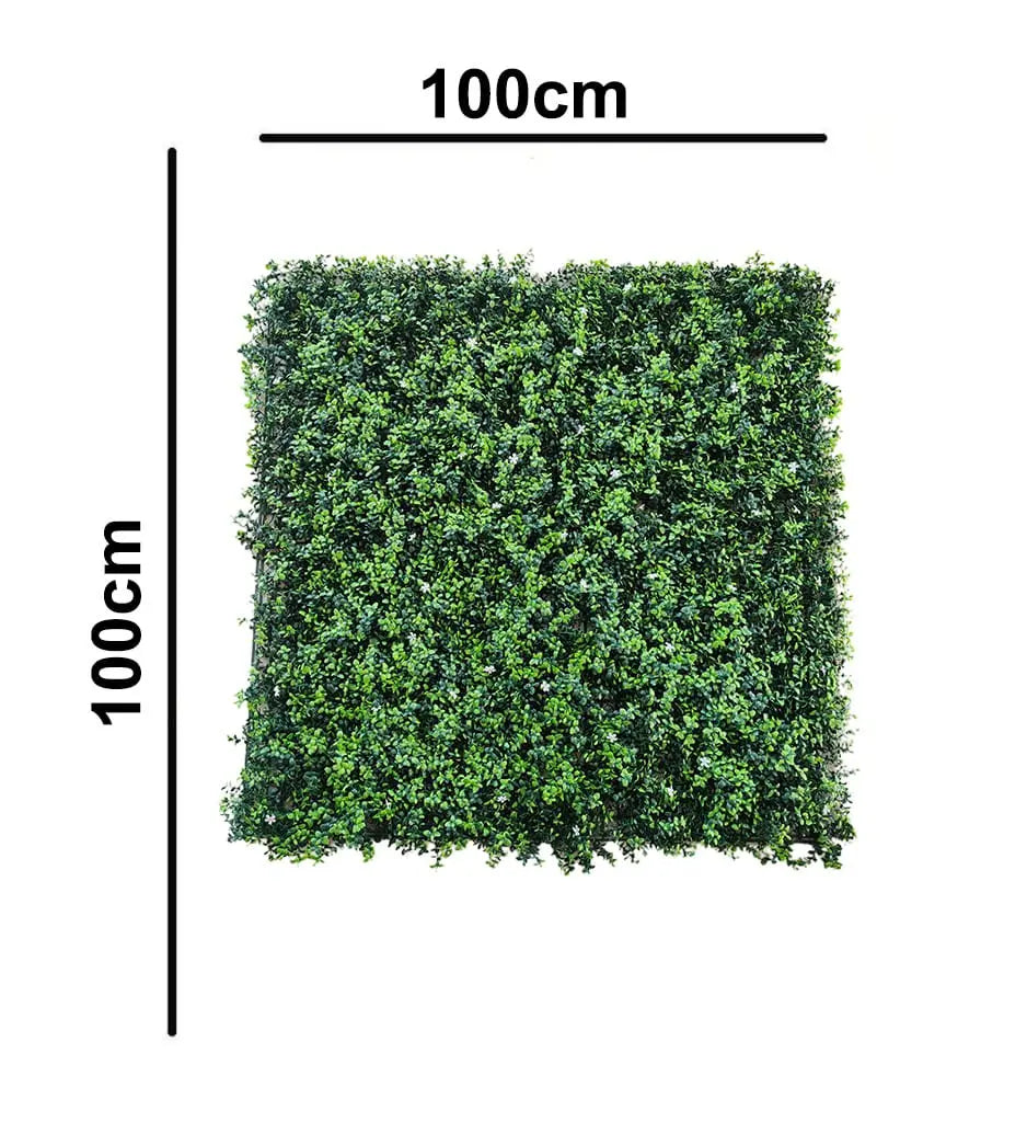 Artificial Wall Green Grass With White Flowers|| Vertical Garden Wall || Size: 1mtr x 1mtr || No:11/05 My Store