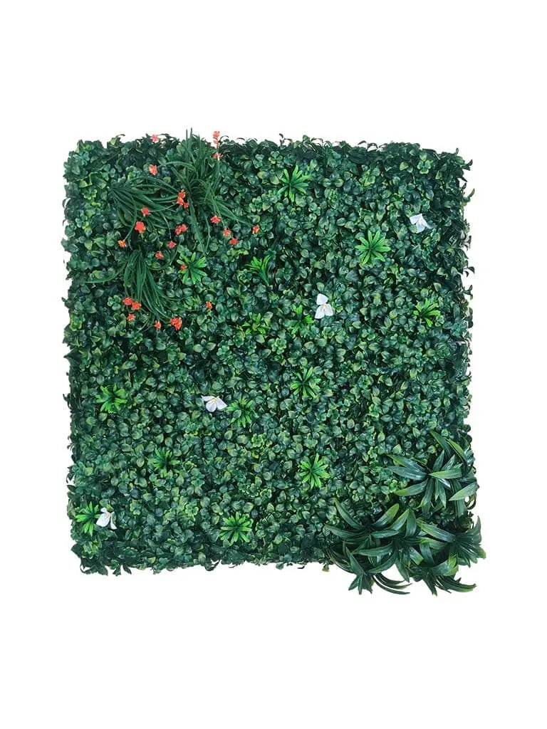 Artificial Wall Grass With Red & White Flower || Vertical Garden Wall || Size:100mtr x 100mtr || No:11/07 My Store