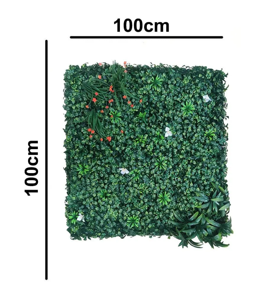Artificial Wall Grass With Red & White Flower || Vertical Garden Wall || Size:100mtr x 100mtr || No:11/07 My Store