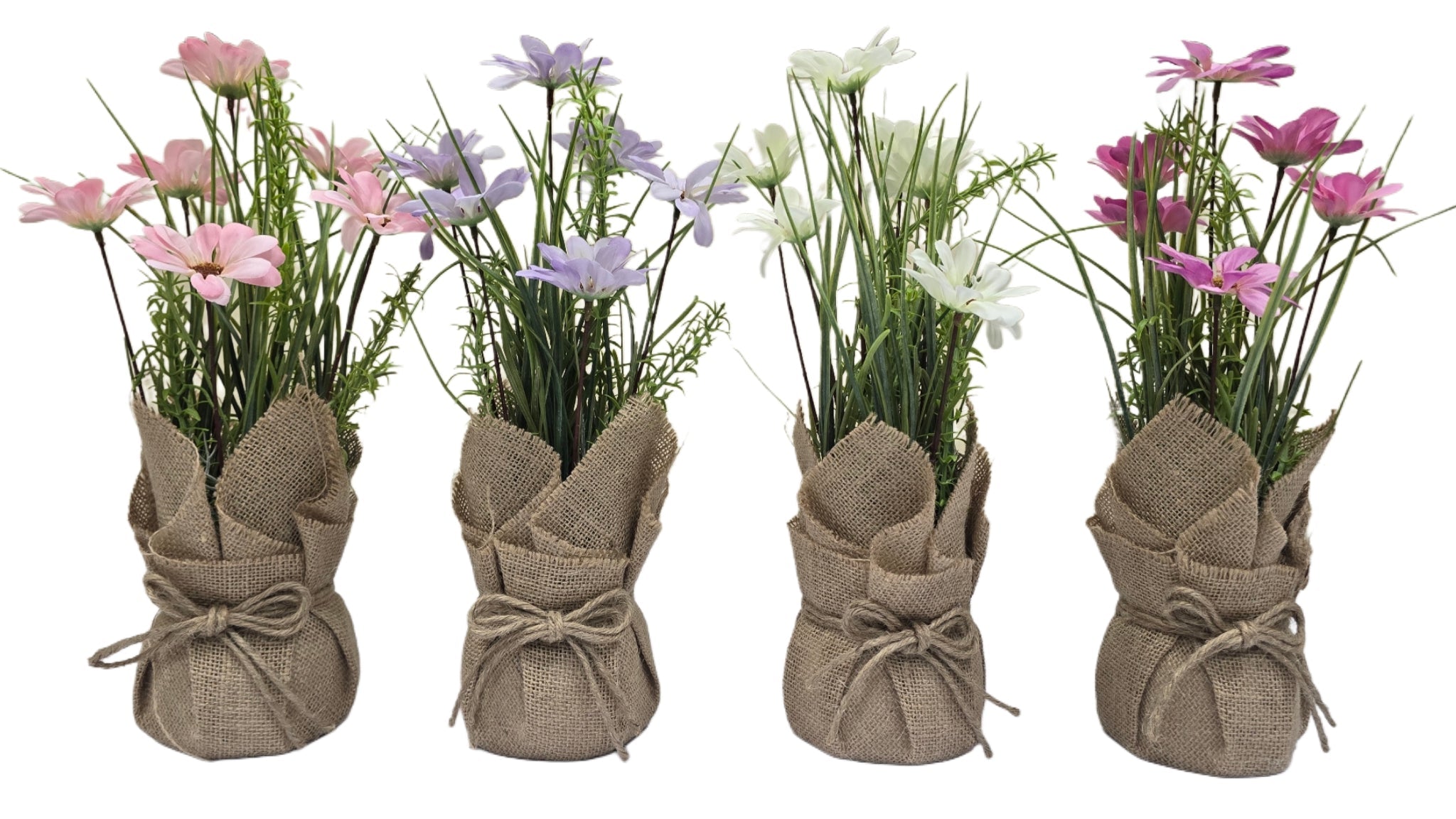 Cloth Flower with Sack | Rustic Artificial Table Décor Enutrof Decor