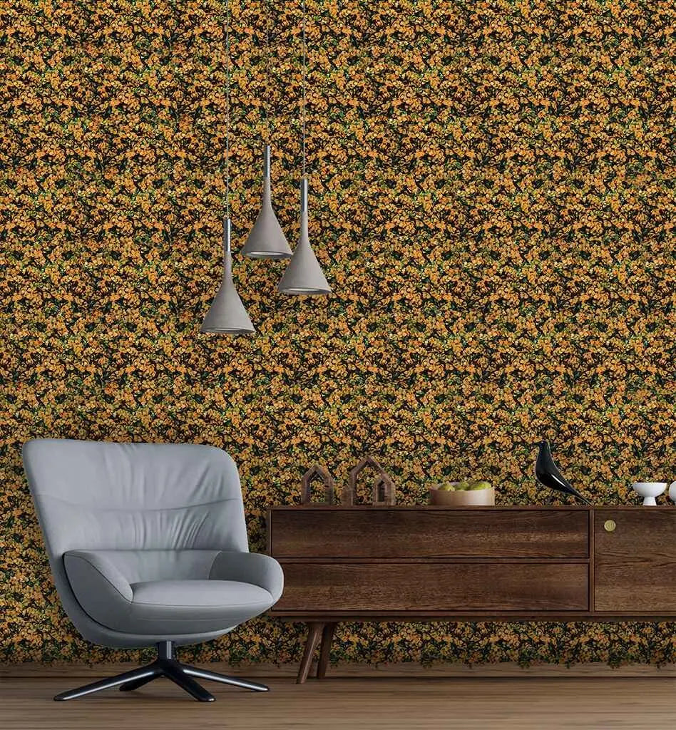 Artificial Wall Grass Yellow Leaves Artificial Vertical Garden Size: 50cm x 50cm || No:55/20 My Store