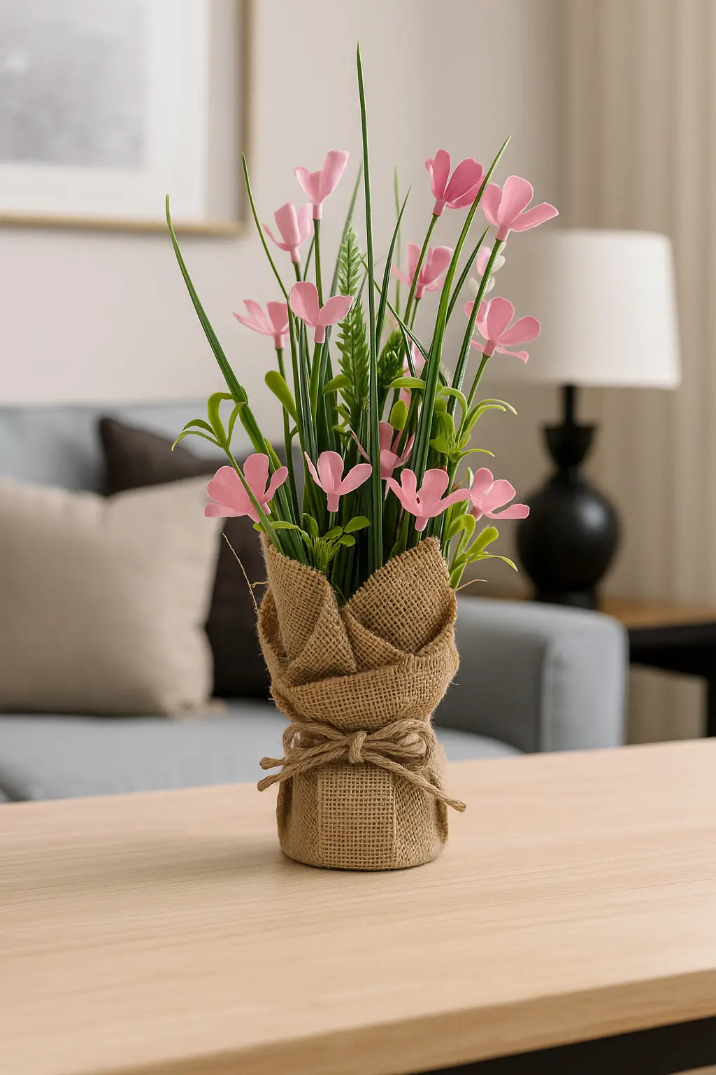 Cloth Small Flower with Sack | Rustic Artificial Floral Table Décor(31 cm) Enutrof Decor
