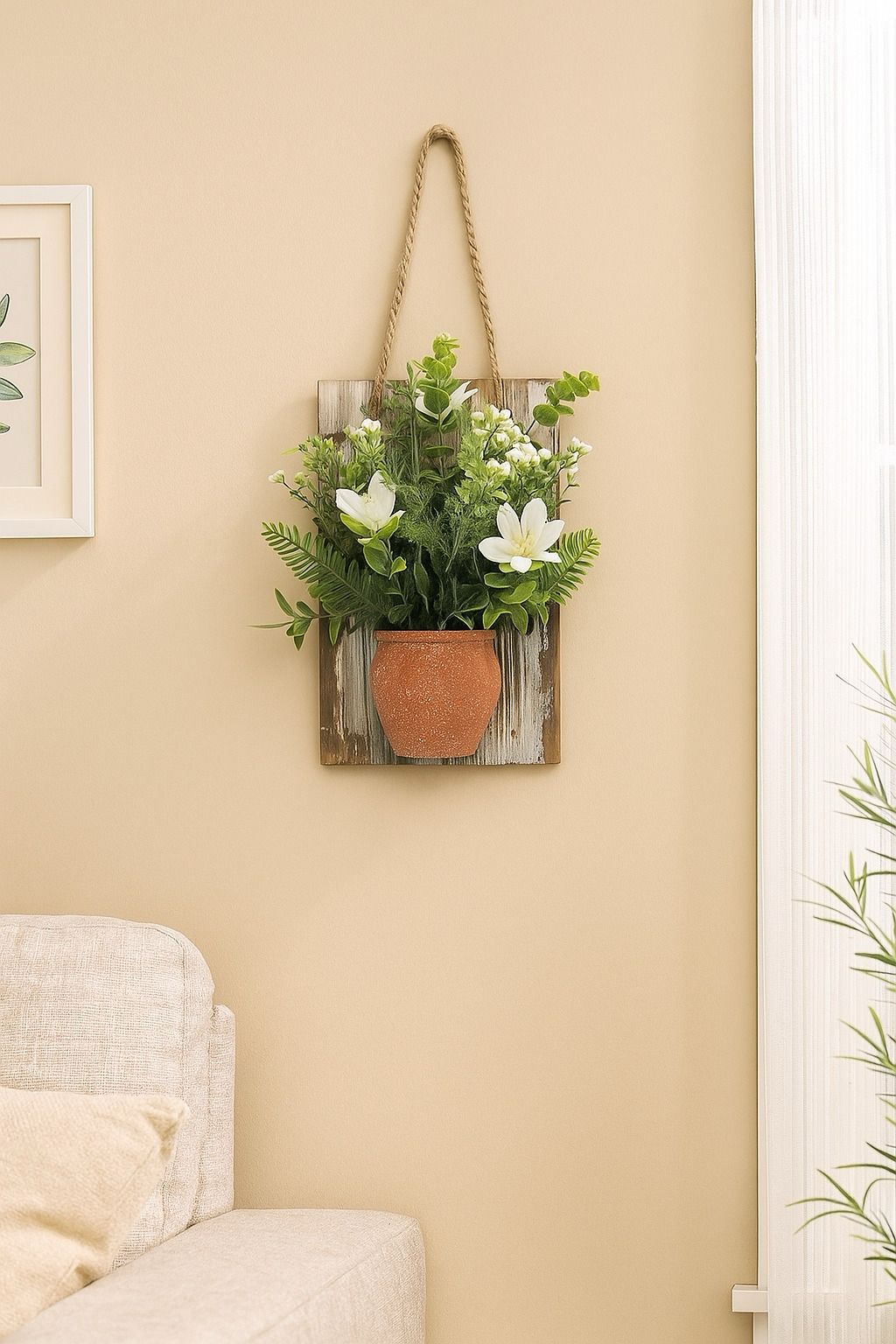 Plastic Hanging Bonsai with Pot | Artificial Hanging Plant Décor(28 cm) Enutrof Decor