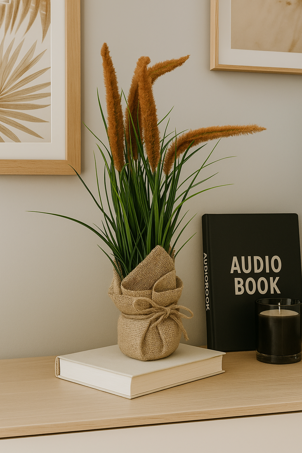 Plastic Bonsai with Sack | Onion Grass Artificial Table Décor (48 CM) Enutrof Decor