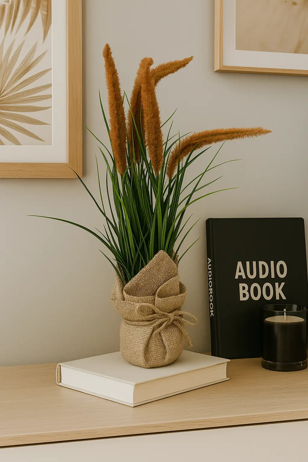 Plastic Bonsai with Sack | Onion Grass Artificial Table Décor (48 CM) Enutrof Decor