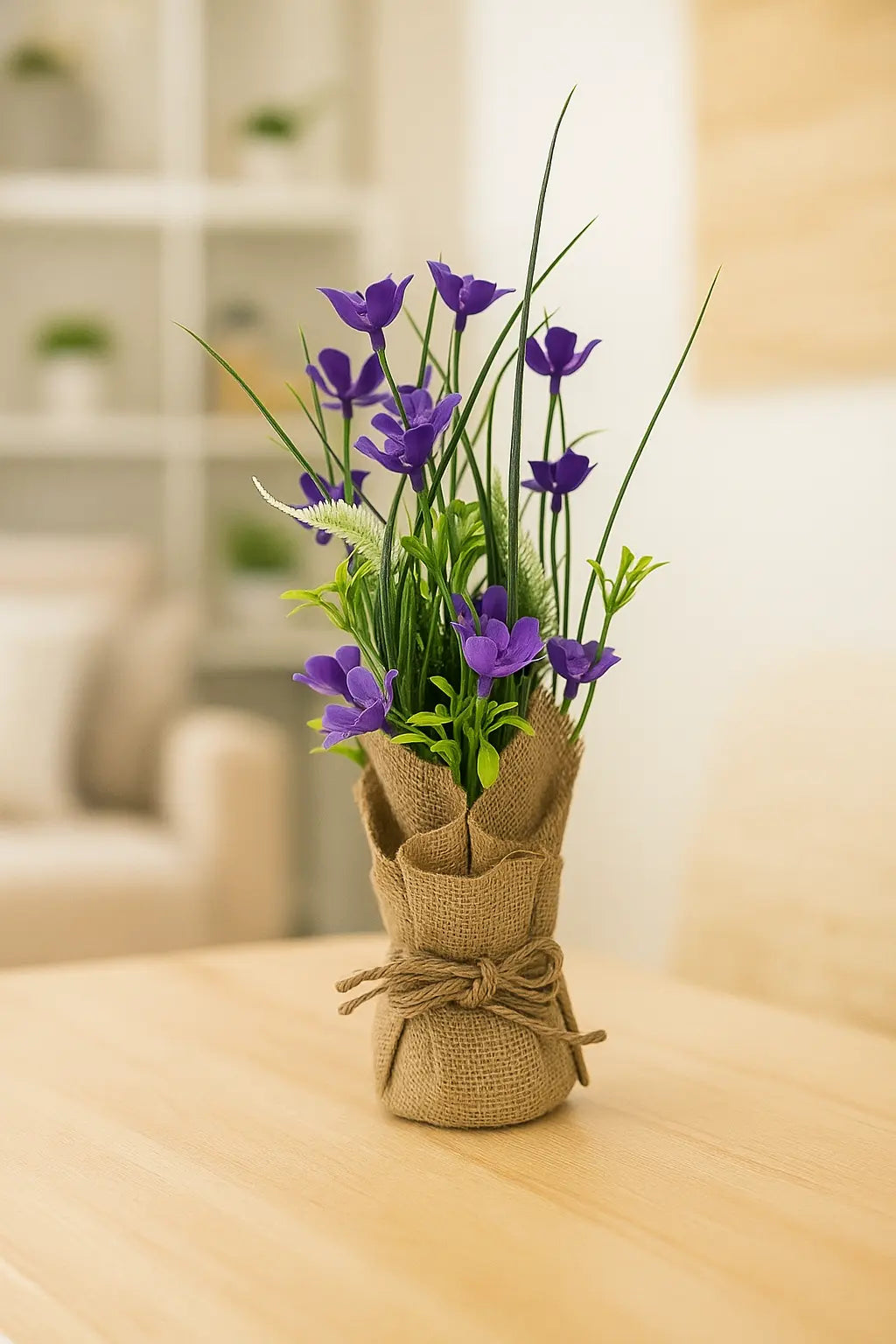 Cloth Small Flower with Sack | Rustic Artificial Floral Table Décor(31 cm) Enutrof Decor
