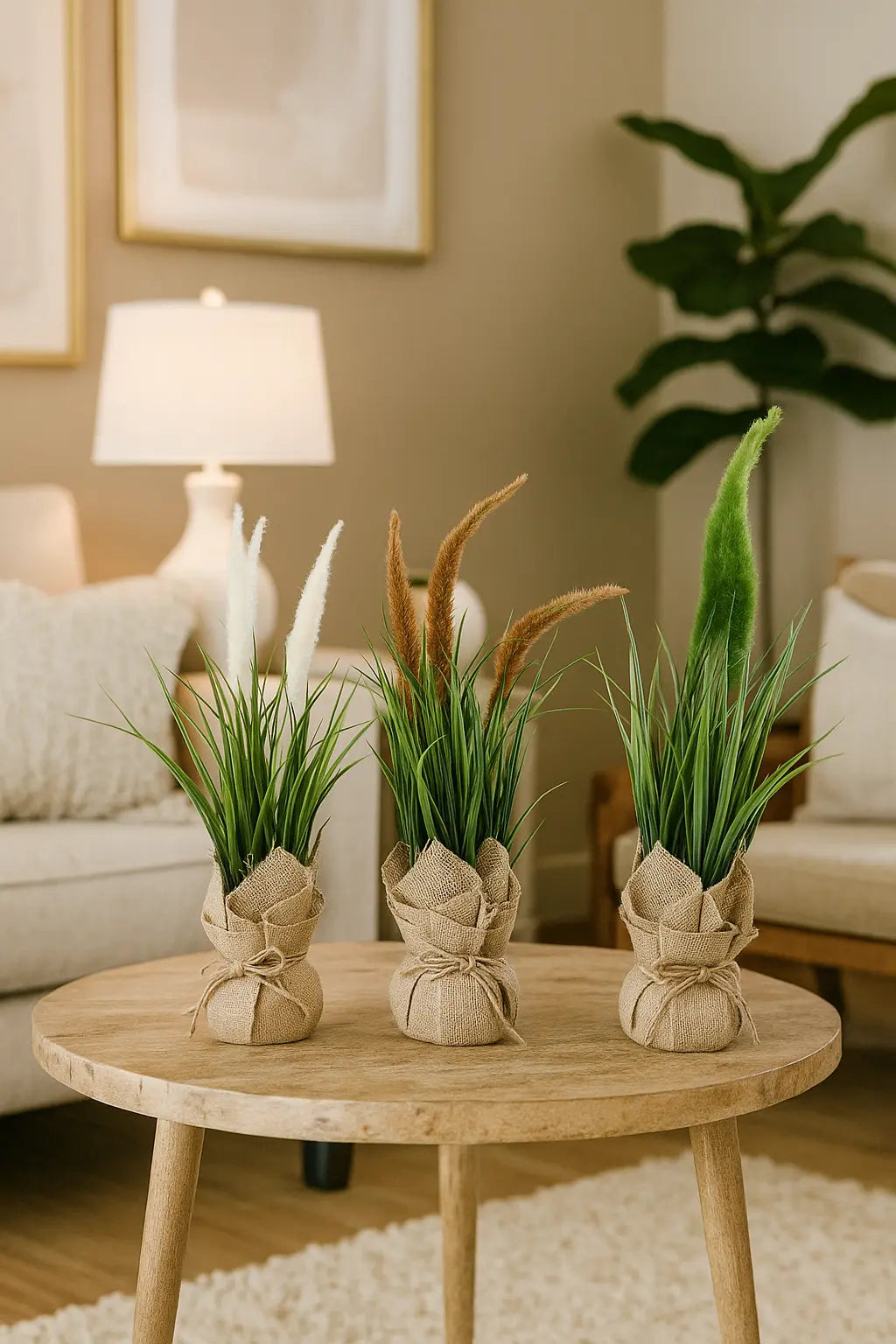 Plastic Bonsai with Sack | Onion Grass Artificial Table Décor (48 CM) Enutrof Decor