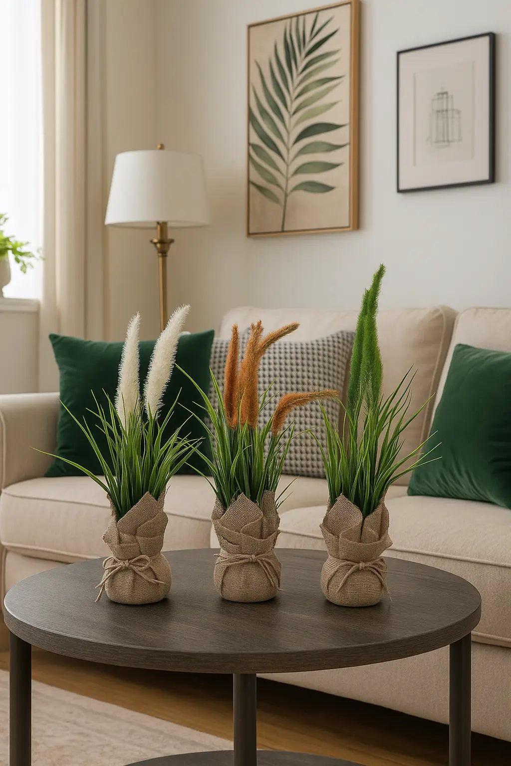 Plastic Bonsai with Sack | Onion Grass Artificial Table Décor (48 CM) Enutrof Decor