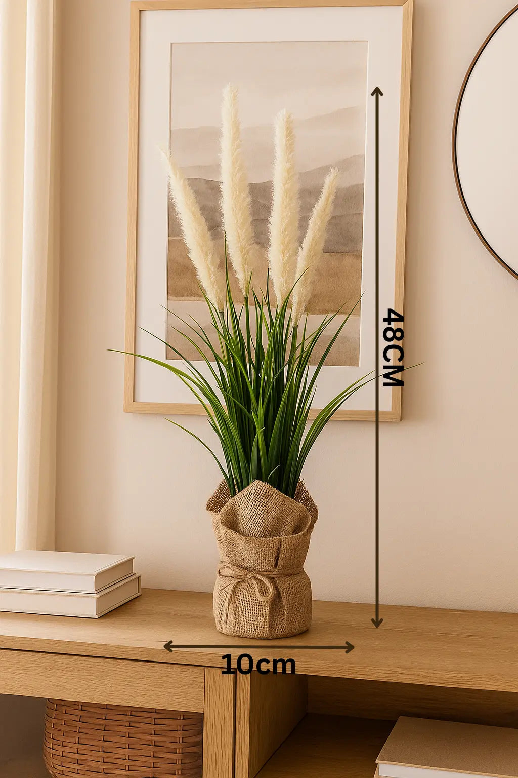 Plastic Bonsai with Sack | Onion Grass Artificial Table Décor (48 CM) Enutrof Decor