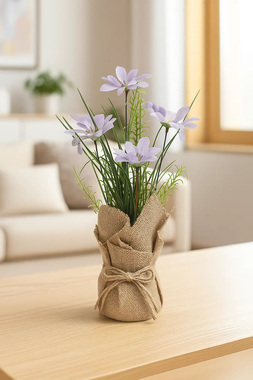 Cloth Flower with Sack | Rustic Artificial Table Décor (36 CM) Enutrof Decor