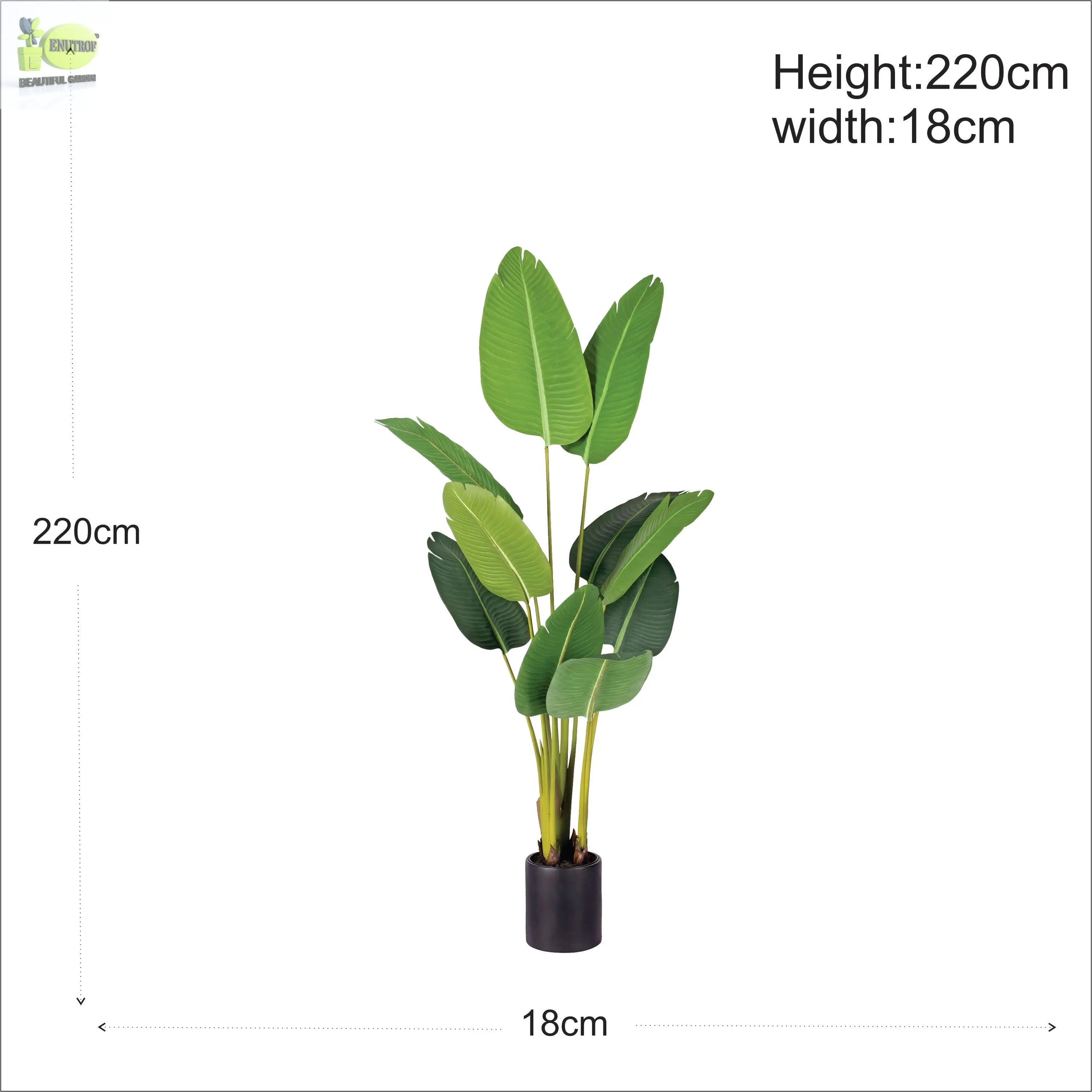 ENUTROF Artificial Giant Bird of Paradise – 220cm Majestic Fake Plant for Hotel & Luxury Decor ENUTROF