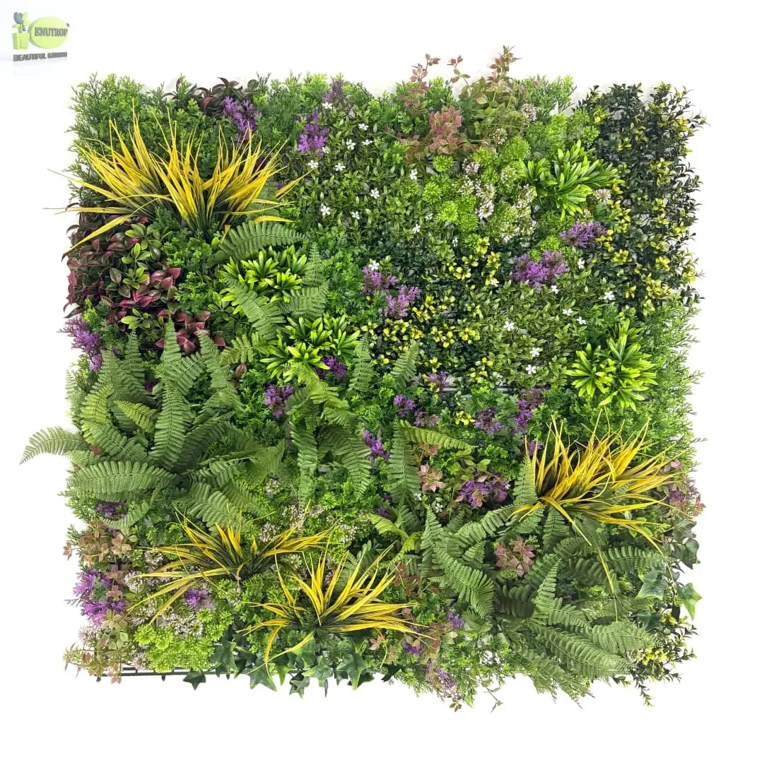 ENUTROF Artificial Vertical Garden Wall Panel(1*1 MTR) – Tropical Mixed Greenery Fake Living Wall ENUTROF