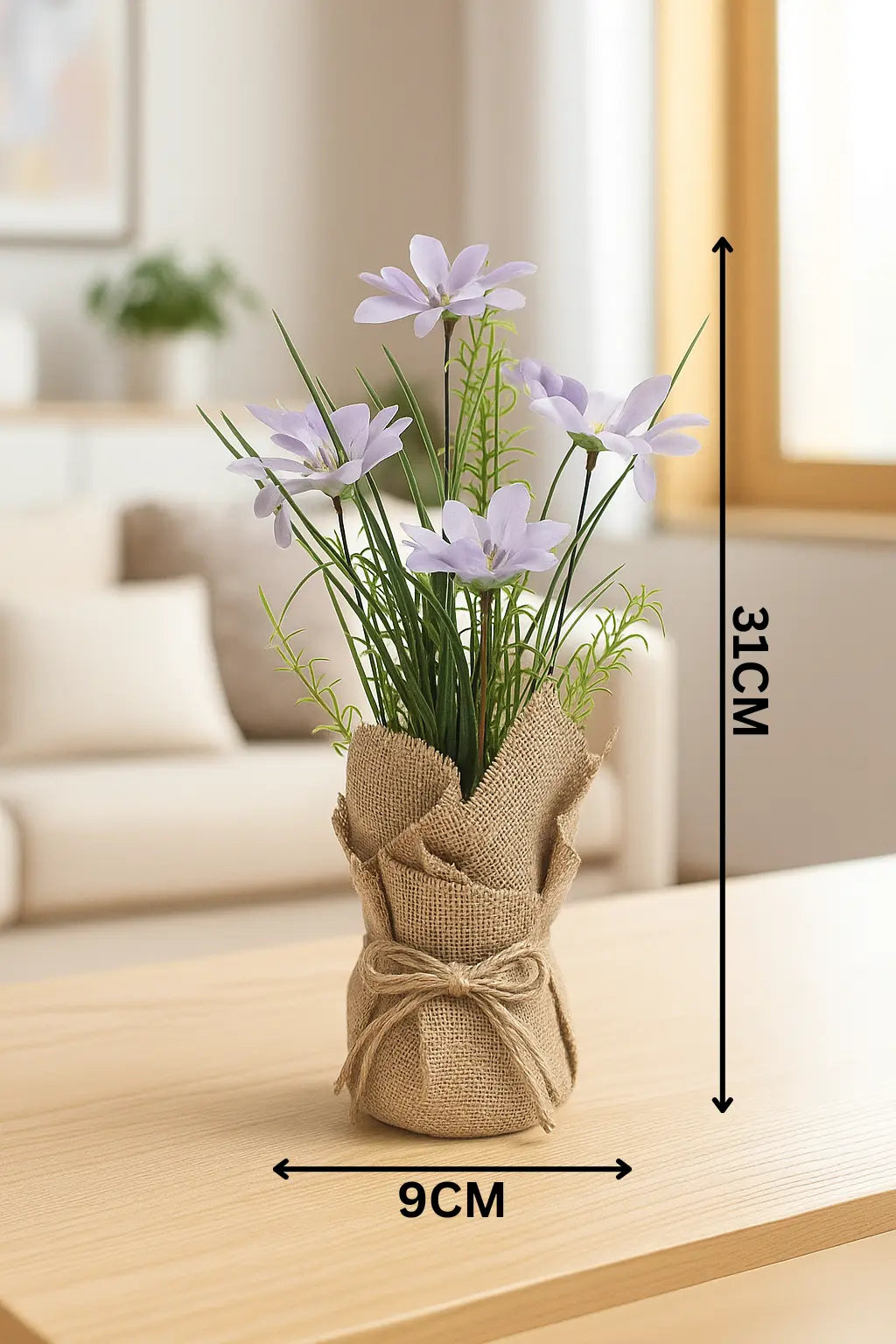 Cloth Flower with Sack | Rustic Artificial Table Décor (36 CM) Enutrof Decor