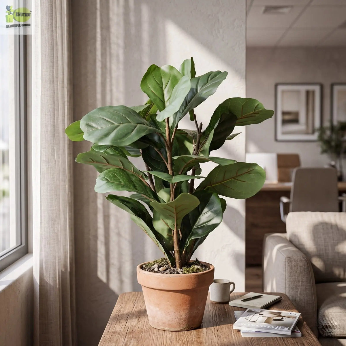 Fiddle Artificial Plant with Pot 70cm | Indoor Greenery Enutrof Decor