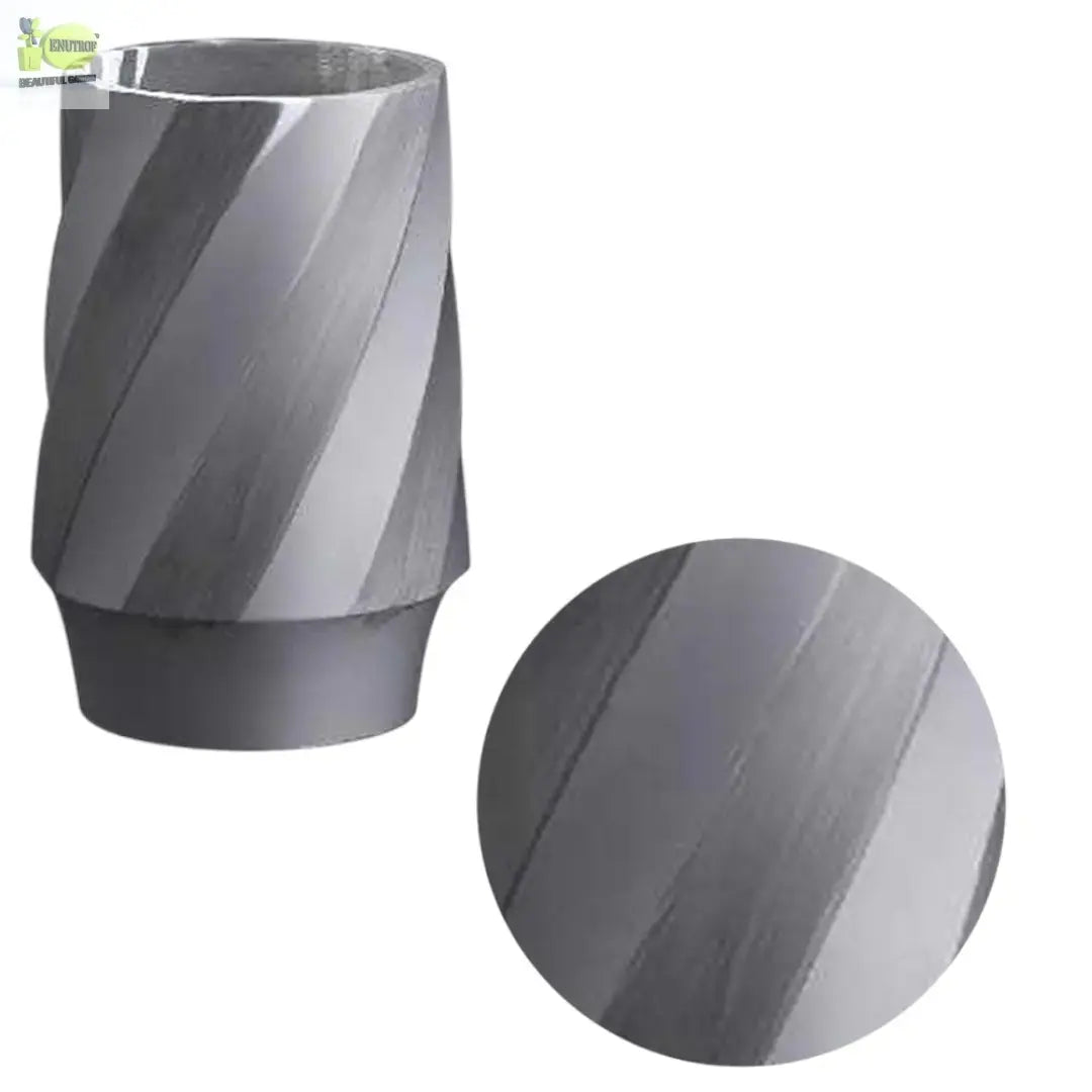 Gray Fiber Pot With Cross Stripe My Store