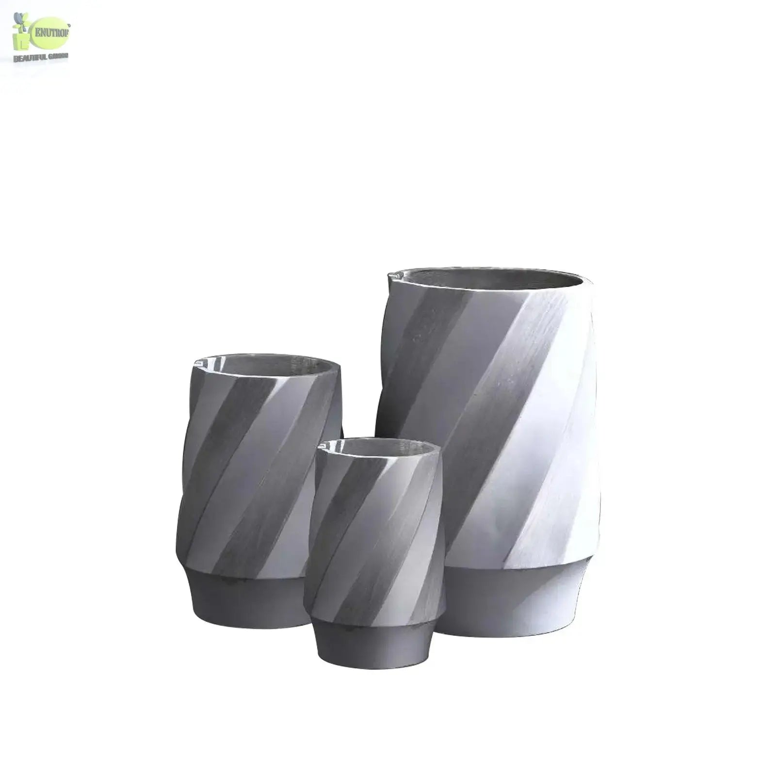 Gray Fiber Pot With Cross Stripe My Store