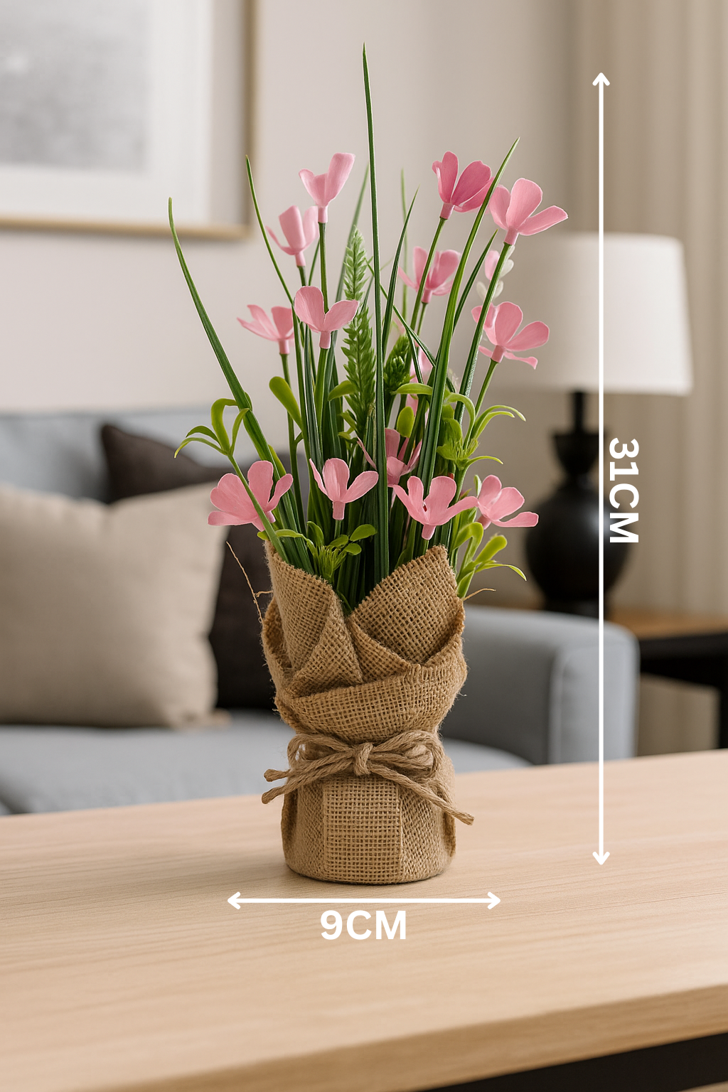 Cloth Small Flower with Sack | Rustic Artificial Floral Table Décor(31 cm) Enutrof Decor