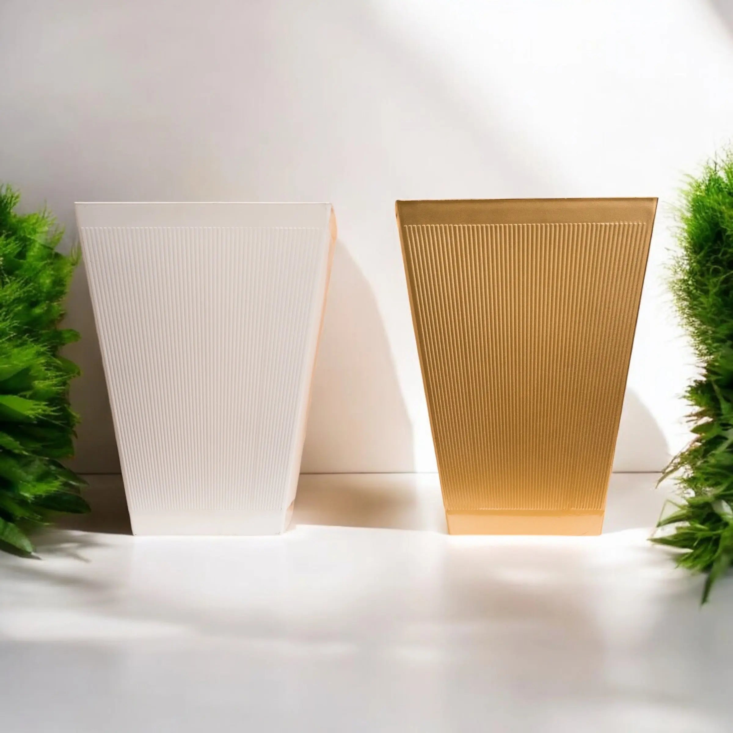 Striped Square Basin Planter Enutrof Decor