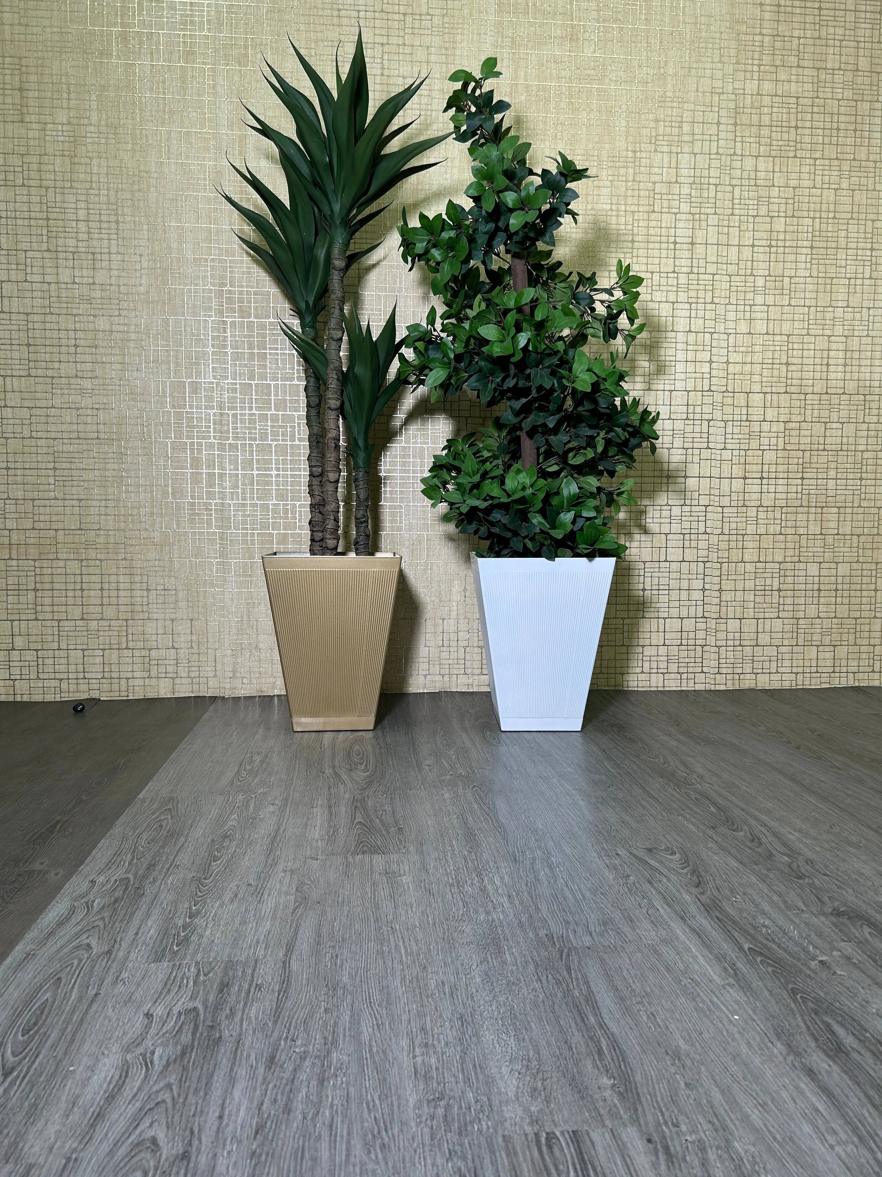 Striped Square Basin Planter Enutrof Decor