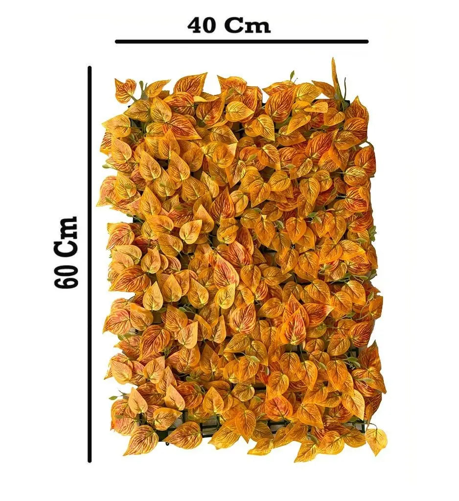 Orange Oak Leaf Artificial Wall Grass || Vertical Garden For Wall || Size:40cm×60cm || 46/19 My Store