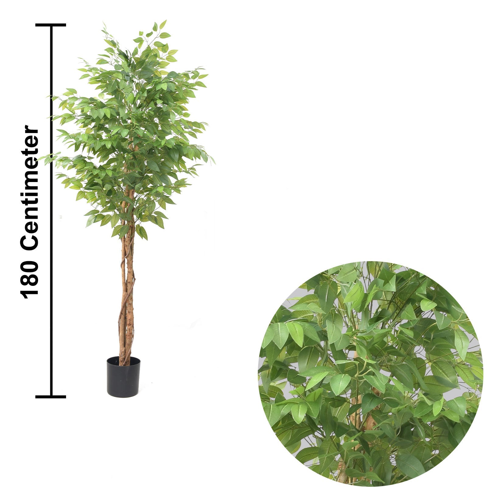 Artificial Ficus Tree – 180 CM | Indoor Green Decorative Tree Enutrof Decor